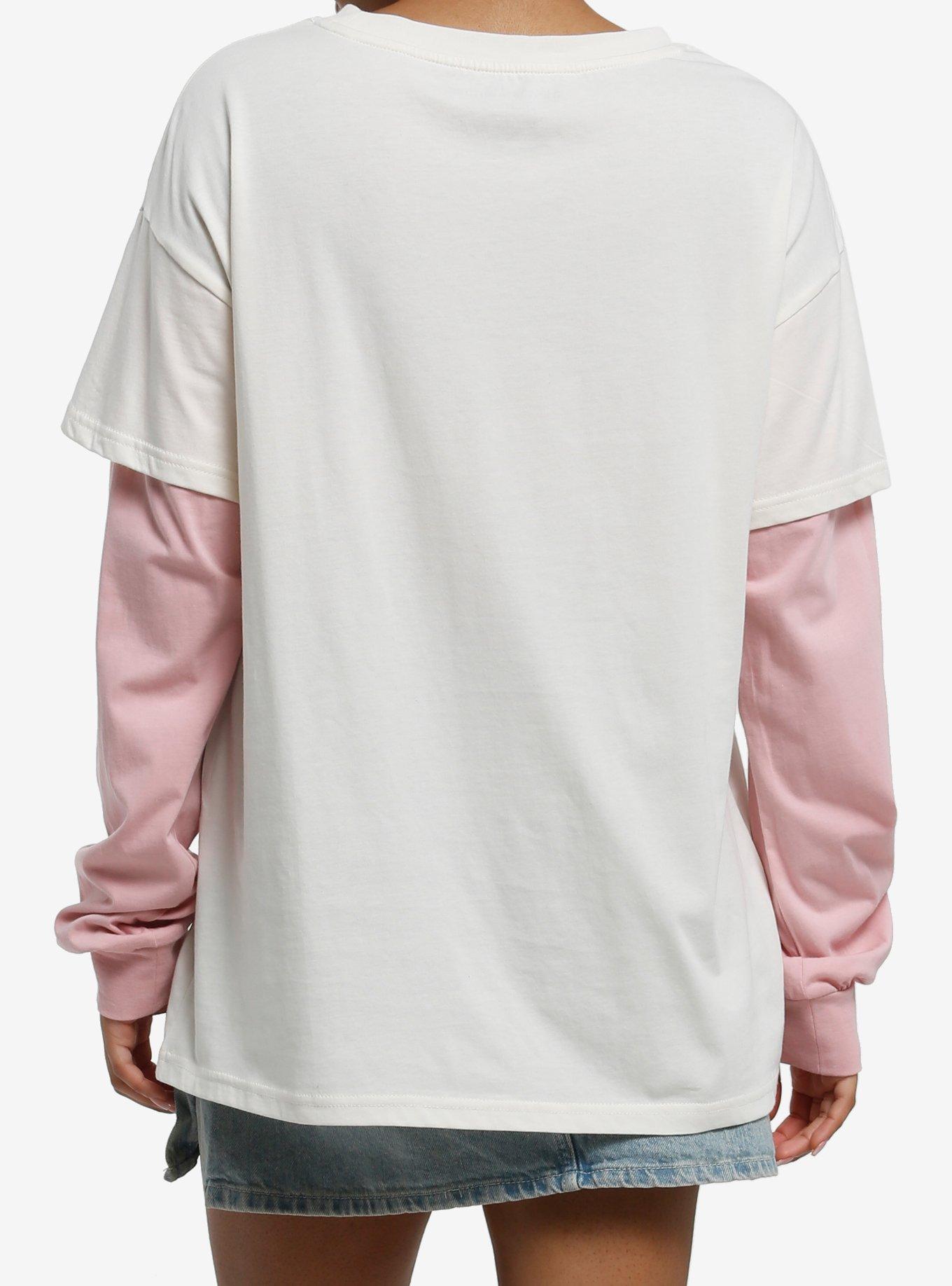 Melanie Martinez Fairy Rib Cage Long-Sleeve Twofer, BRIGHT WHITE, alternate
