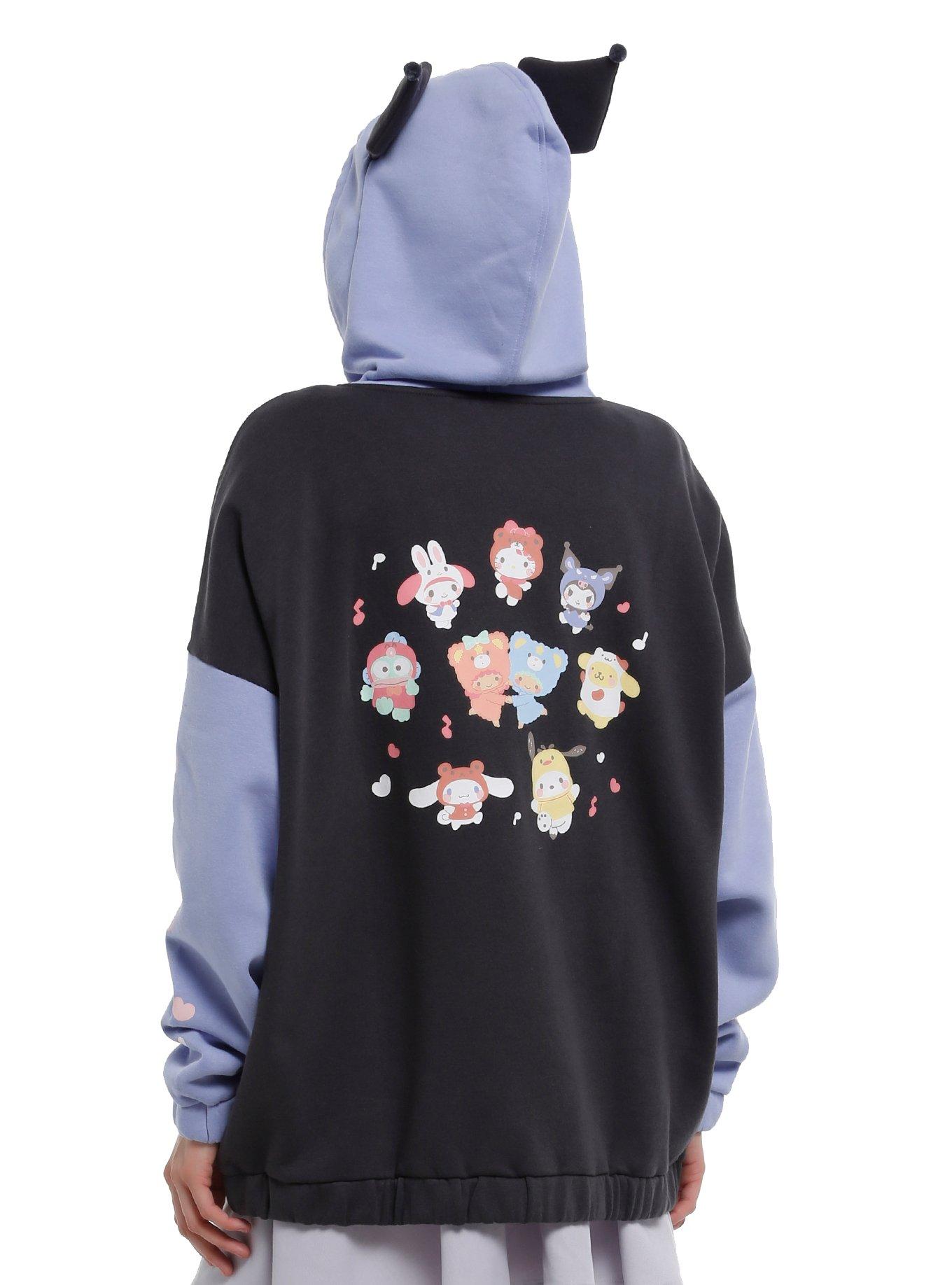 Kuromi Costume Baku Girls Oversized Hoodie, , hi-res