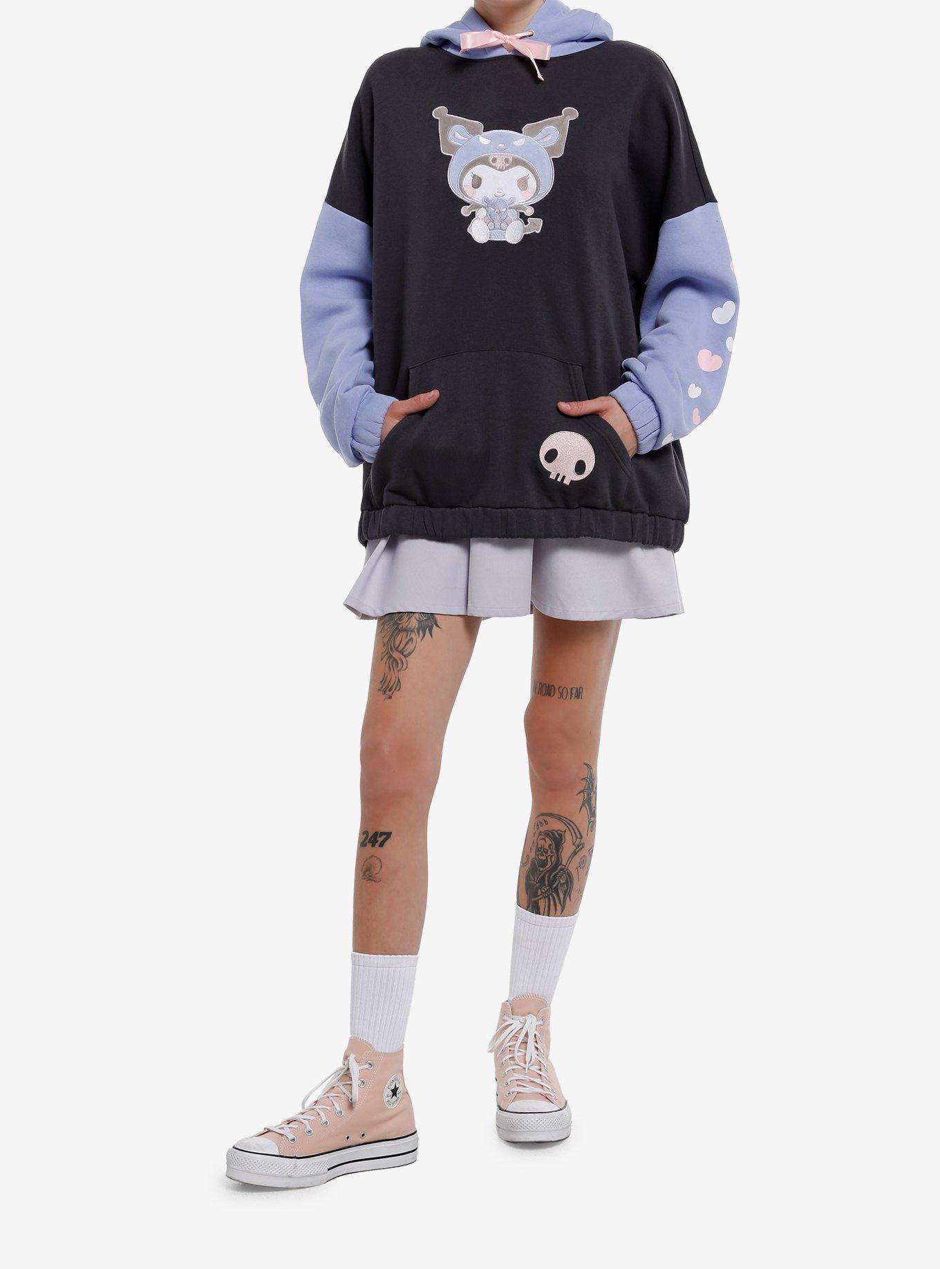 Kuromi Costume Baku Girls Oversized Hoodie, MULTI, alternate