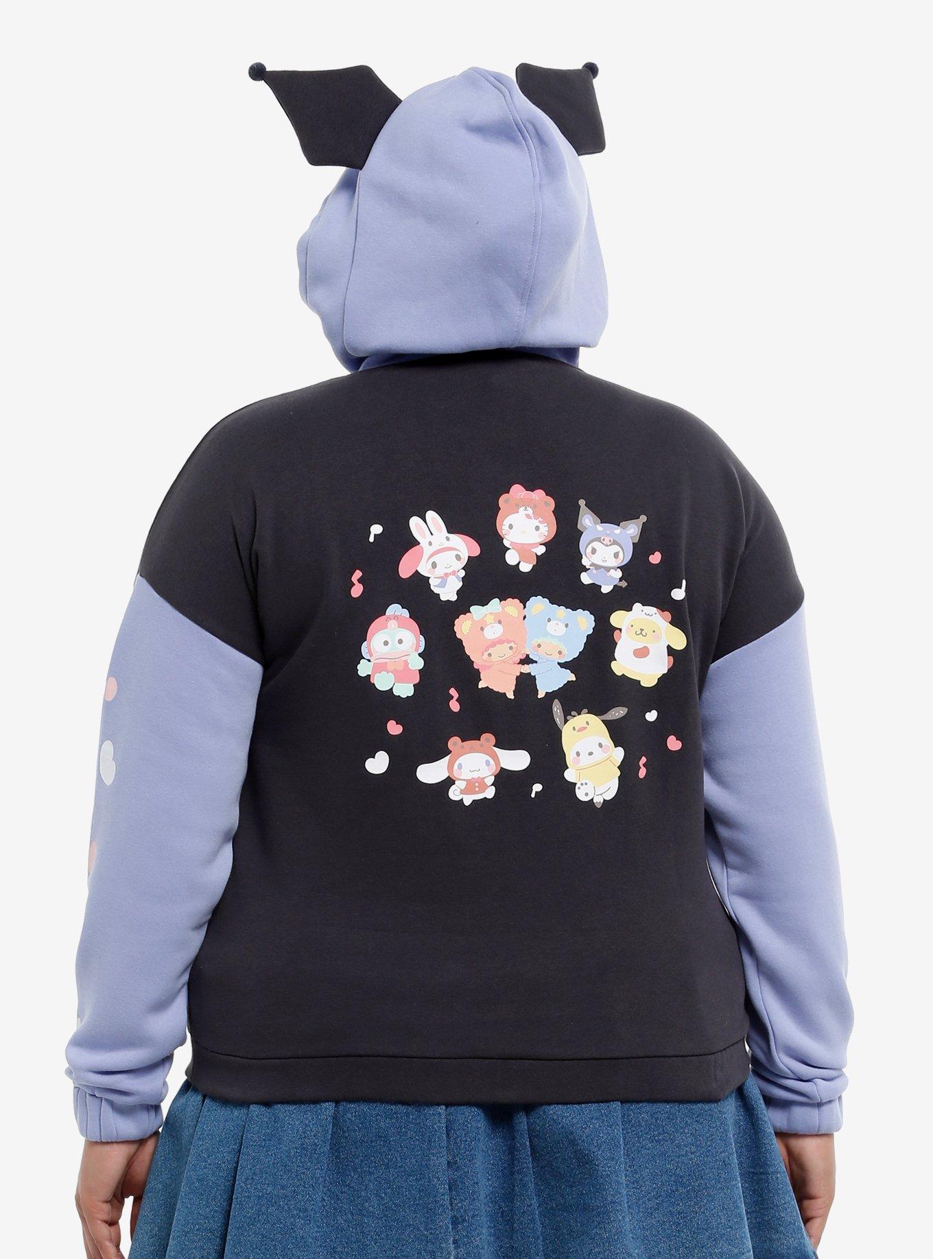 Kuromi Costume Baku Girls Oversized Hoodie Plus Size, , hi-res
