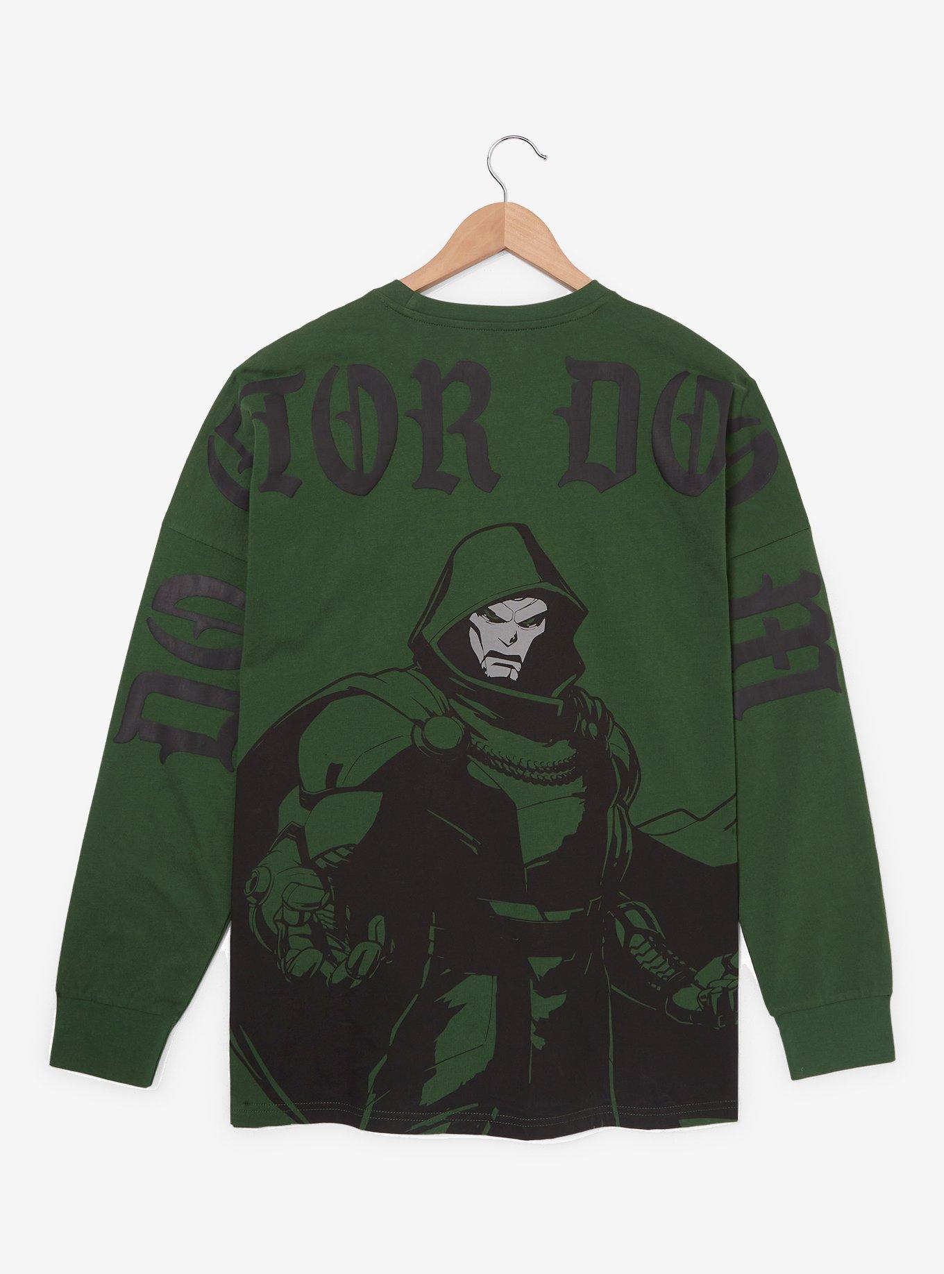 Marvel Dr. Doom Mask Long Sleeve - BoxLunch Exclusive, HUNTER GREEN, alternate