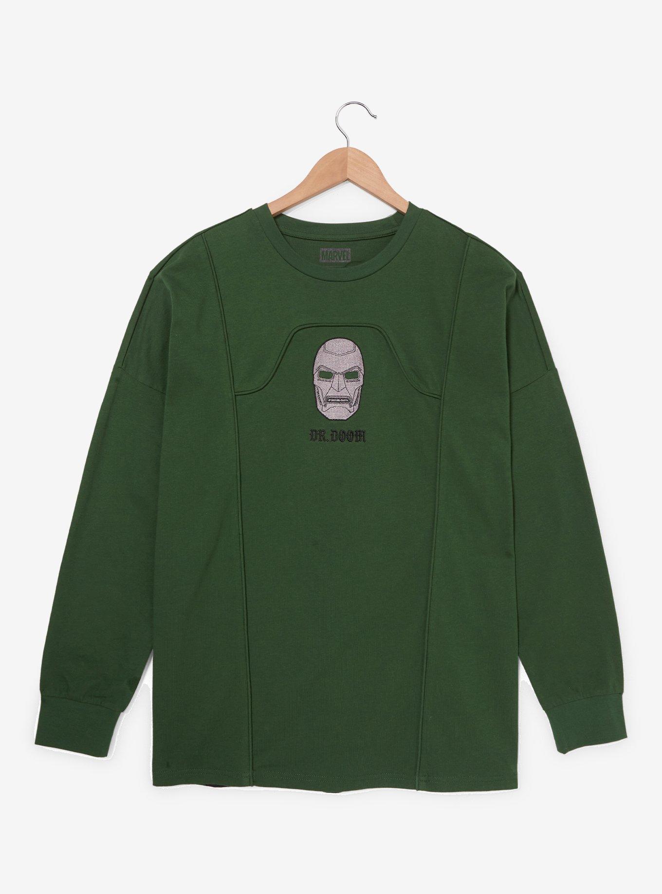 Marvel Dr. Doom Mask Long Sleeve - BoxLunch Exclusive, HUNTER GREEN, alternate