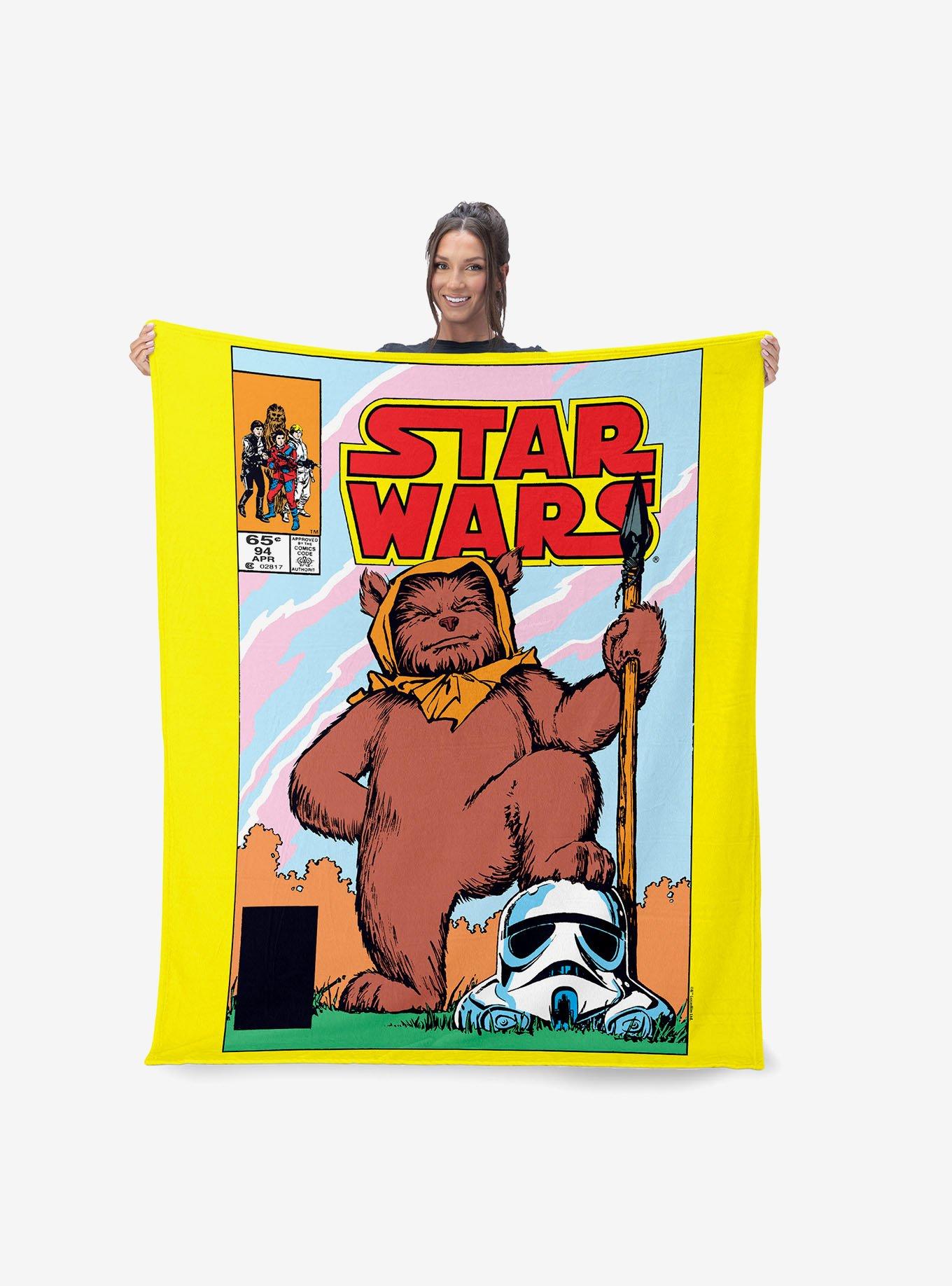 Star Wars Classic Comic Books Ewok Silk Touch Sherpa Throw Blanket, , alternate