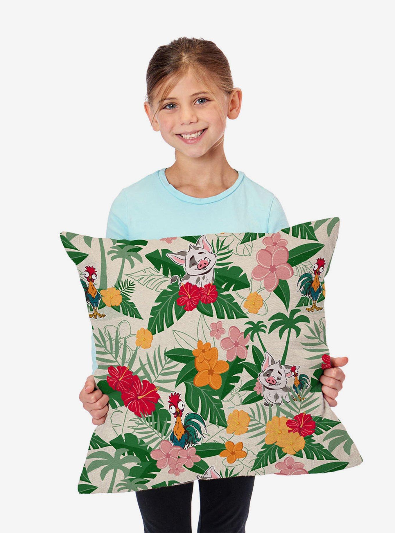 Disney Moana 2 Tropical Pattern Throw Pillow, , alternate