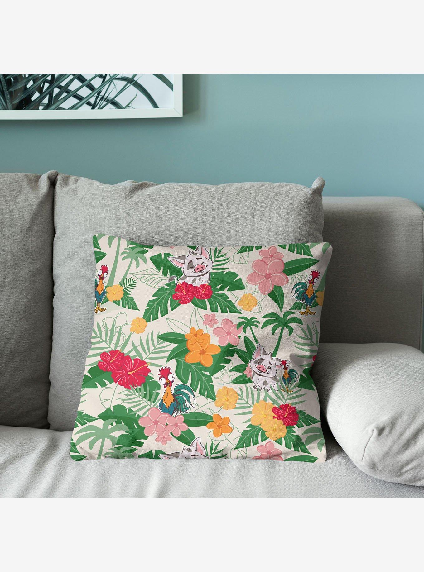 Disney Moana 2 Tropical Pattern Throw Pillow, , alternate