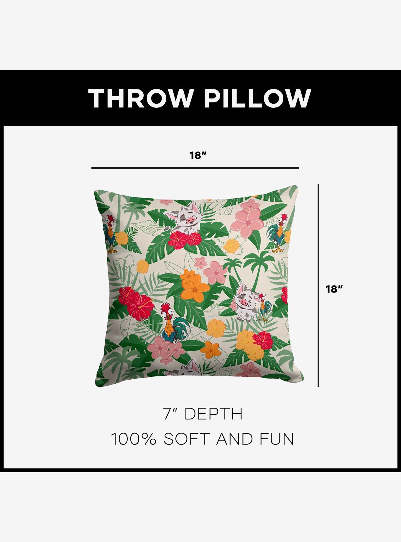 Disney Moana 2 Tropical Pattern Throw Pillow, , alternate