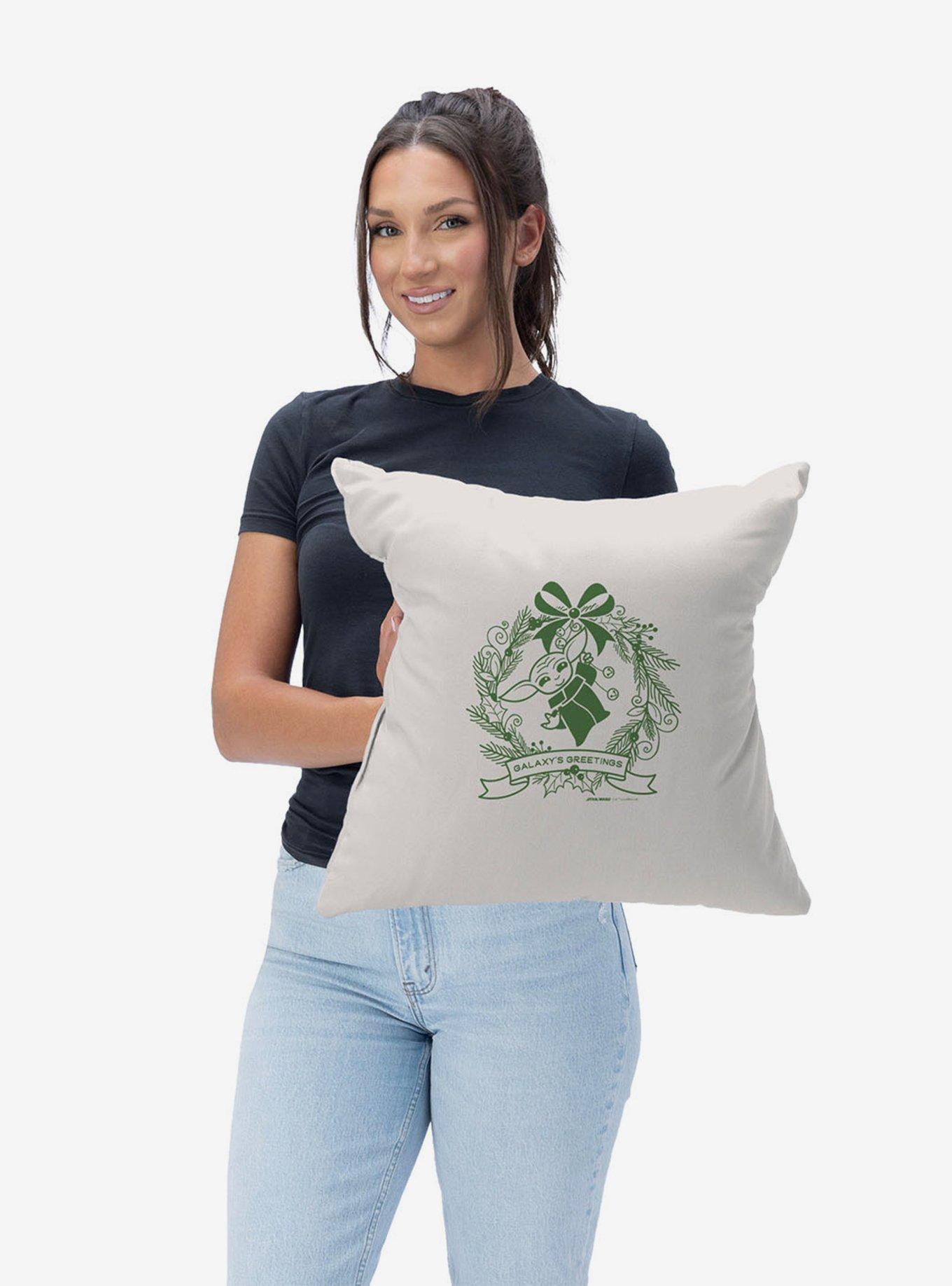 Star Wars The Mandalorian Grogu Wreath Throw Pillow, , hi-res