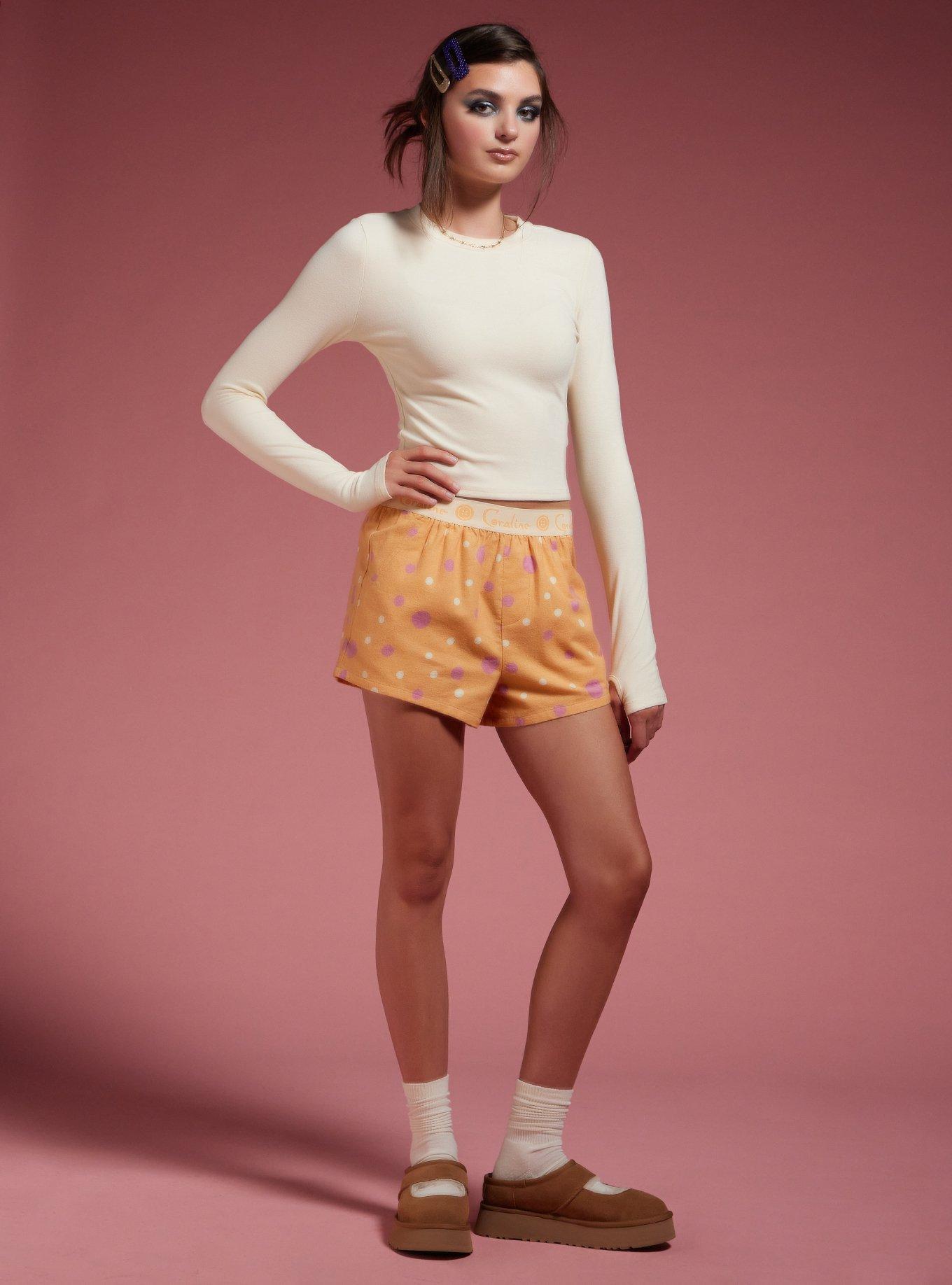 Coraline Orange Polka Dot Boxer Shorts, , hi-res