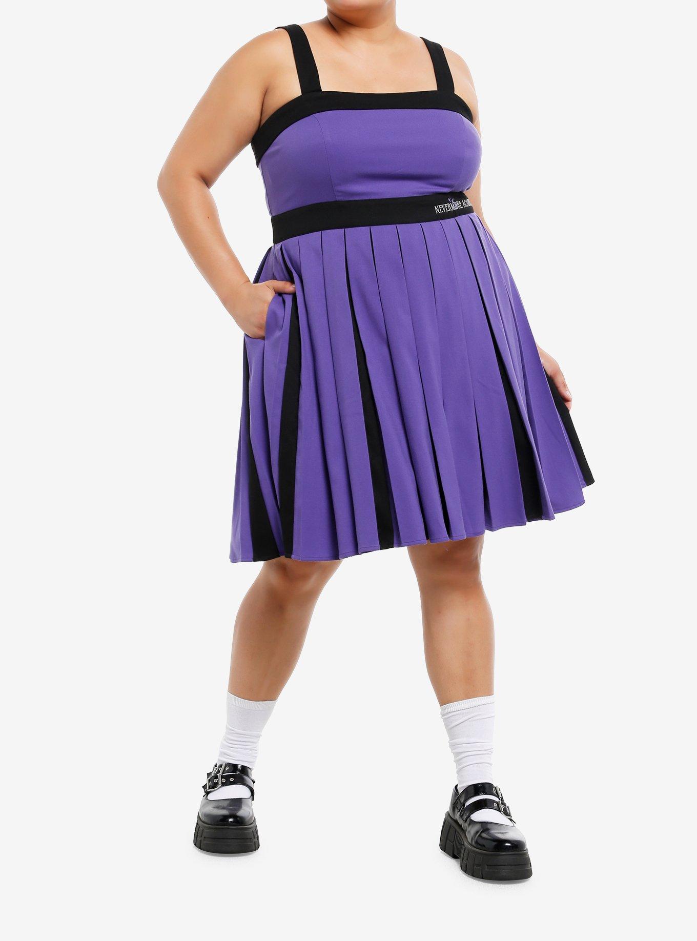 Wednesday Enid Nevermore Academy Pleated Tank Dress Plus Size, , hi-res