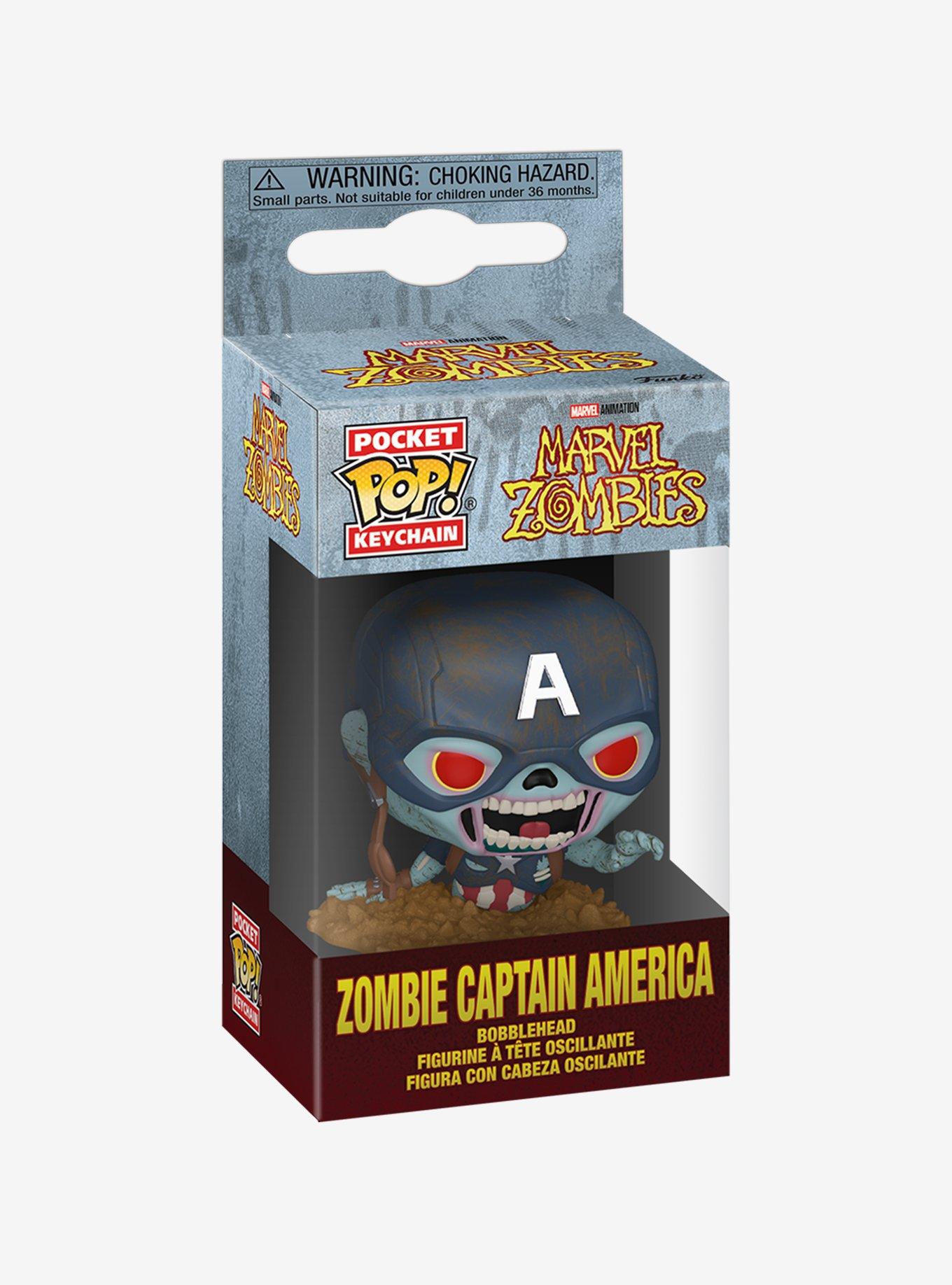 Funko Marvel Zombies Pocket Pop! Zombie Captain America Vinyl Key Chain, , hi-res