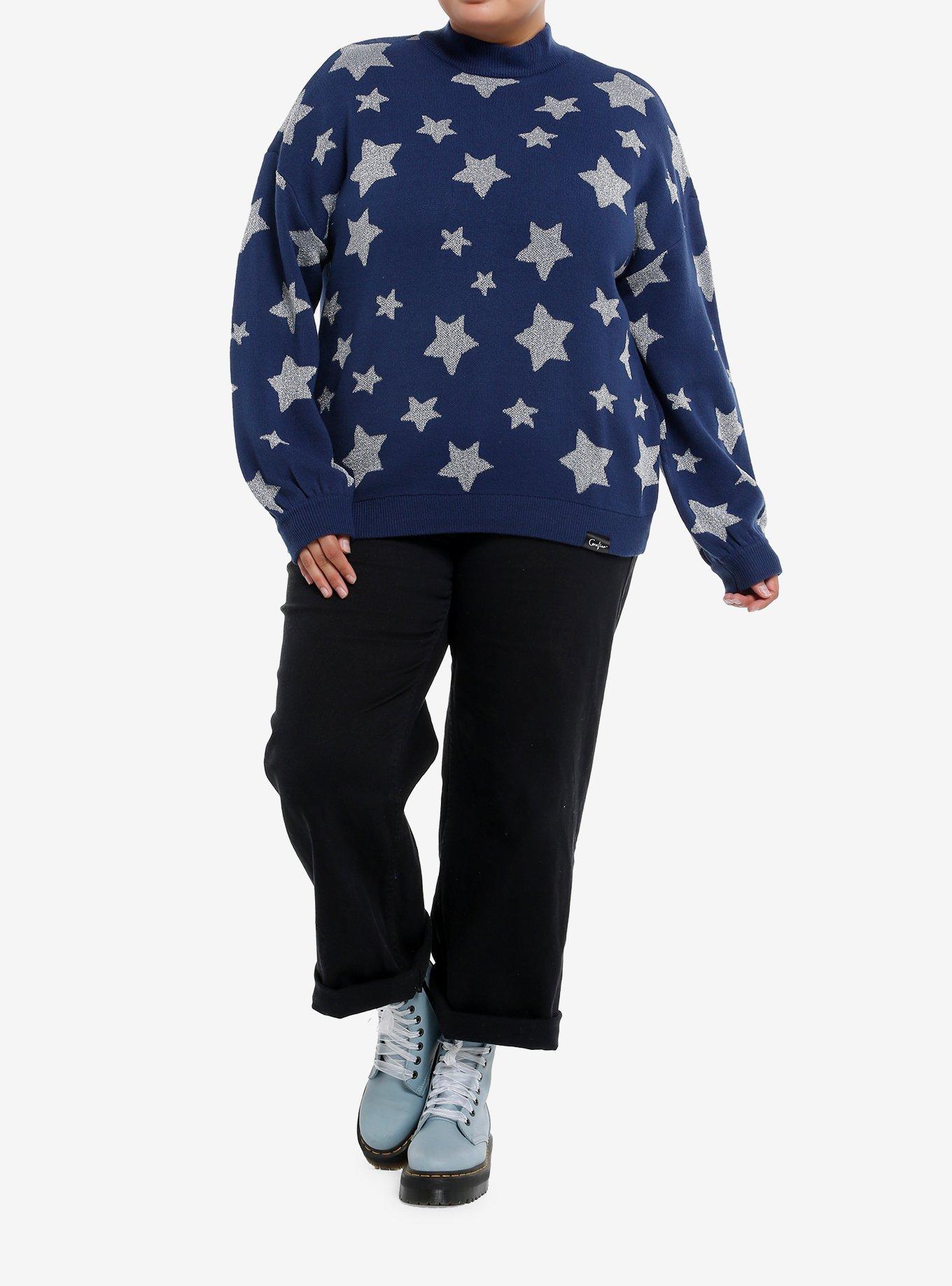 Coraline Star Glitter Knit Sweater Plus Size, , hi-res