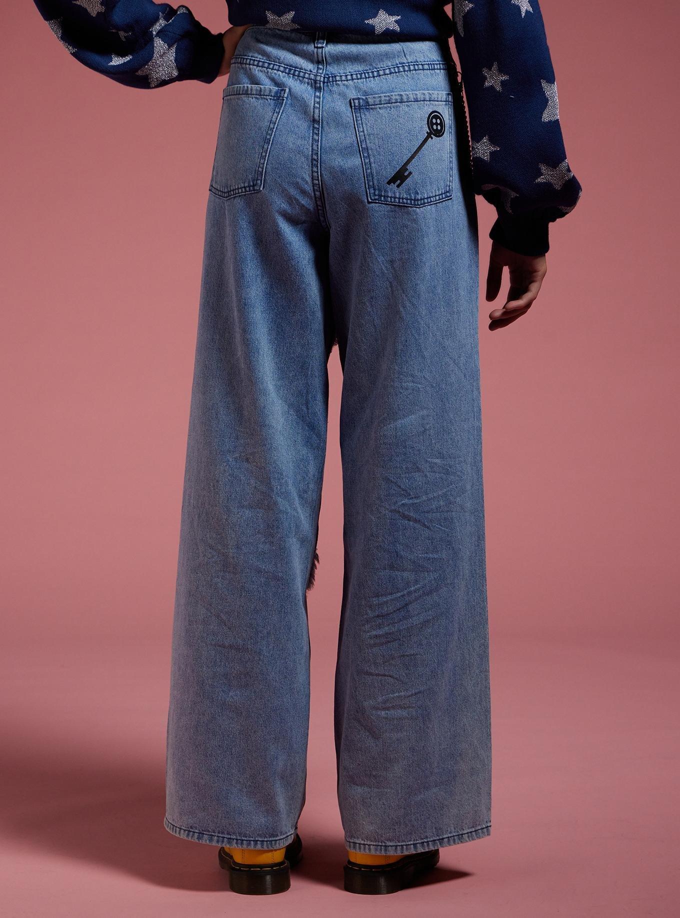 Coraline Panel Chain Wide Leg Jeans, LIGHT WASH, alternate - view 3