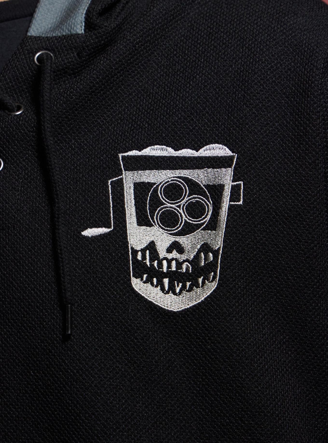 Coraline Wybie Hooded Hockey Jersey, BLACK  GREY, alternate - view 4