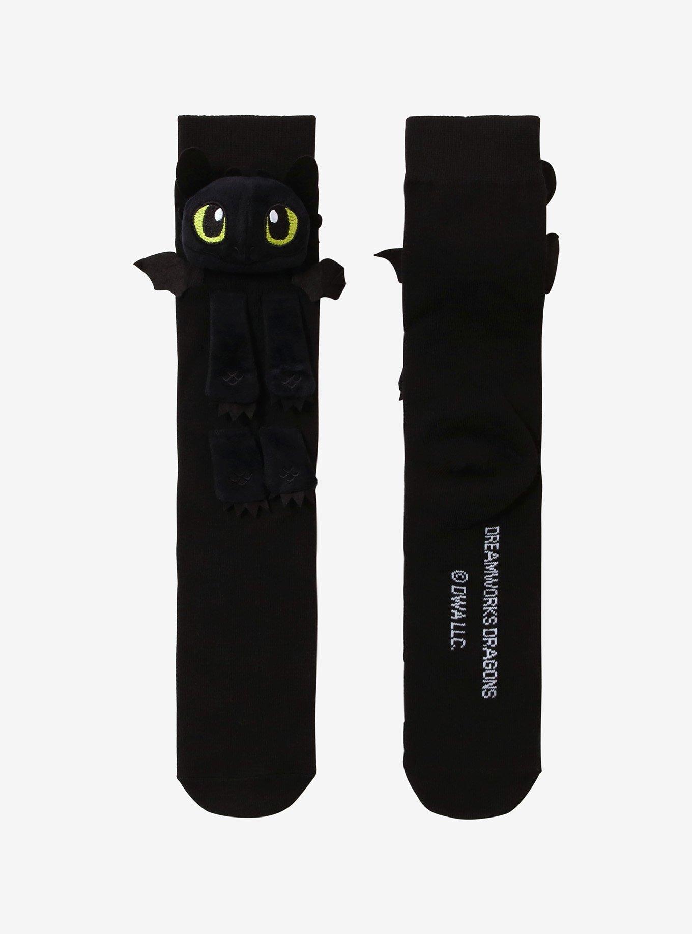 How To Train Your Dragon Toothless 3D Plush Crew Socks, , hi-res