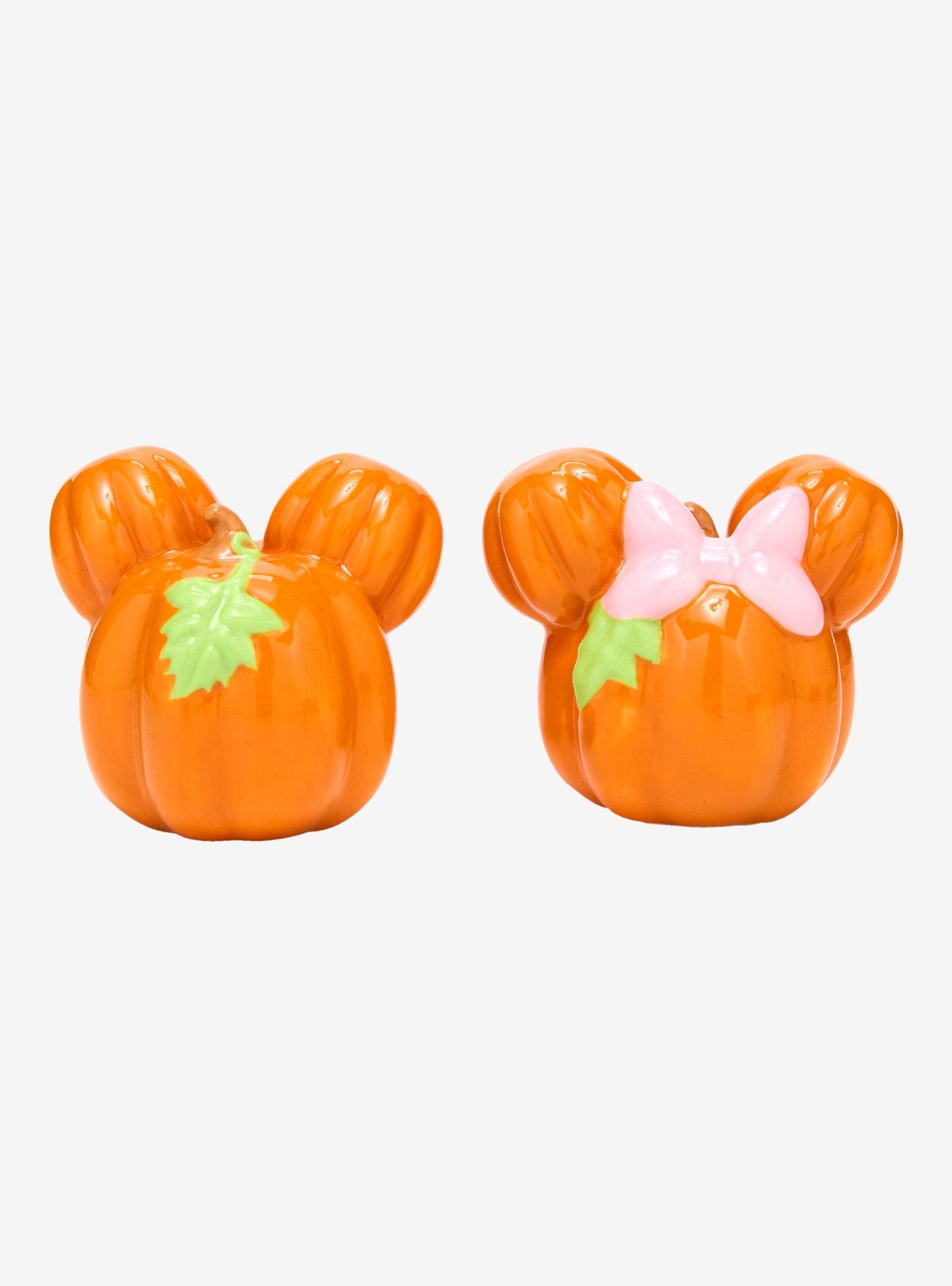 Disney Mickey & Minnie Pumpkin Salt and Pepper Shakers — BoxLunch Exclusive, , hi-res