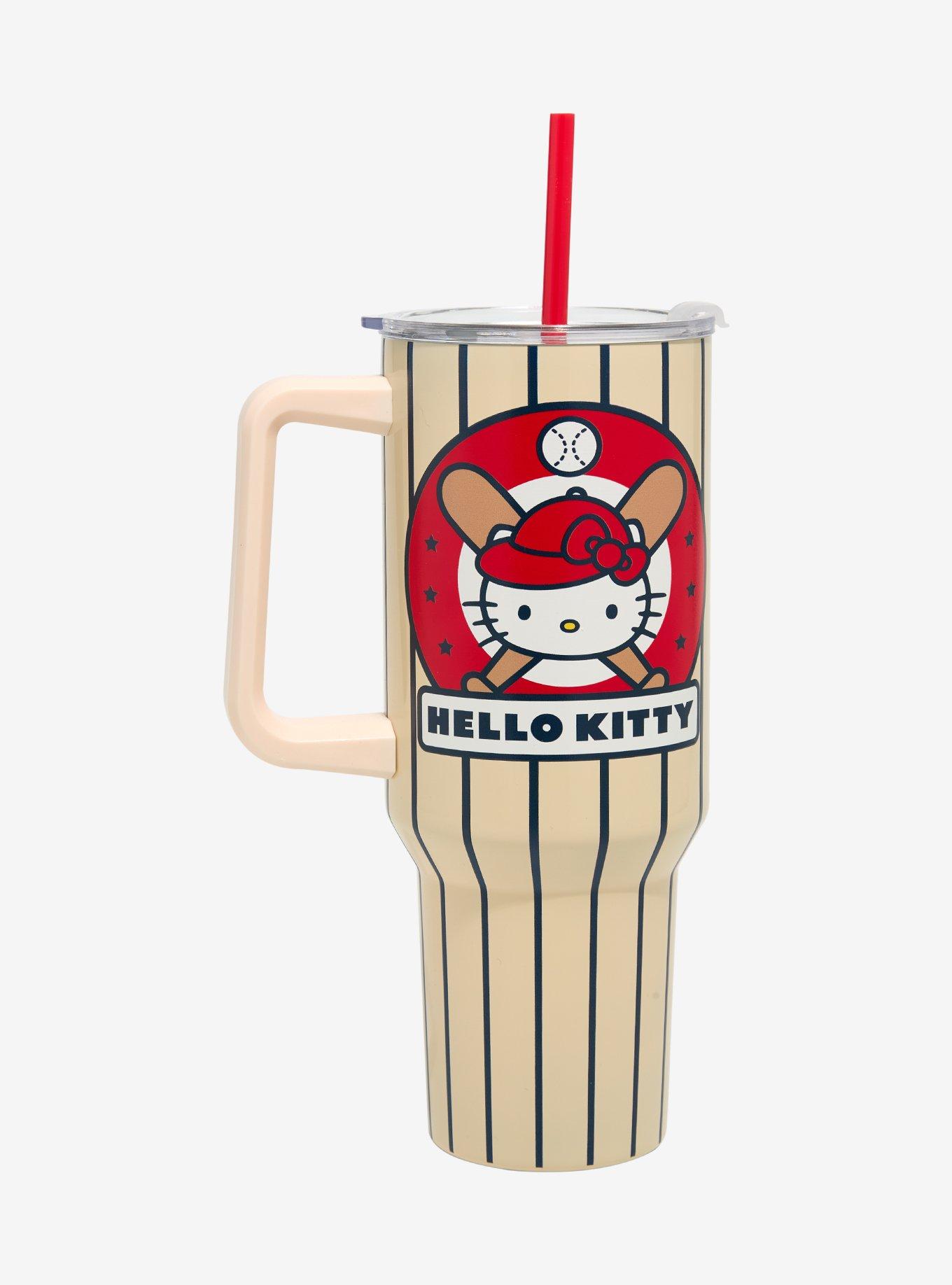 Sanrio Hello Kitty Baseball Straw Tumbler With Handle &mdash; BoxLunch Exclusive, , hi-res