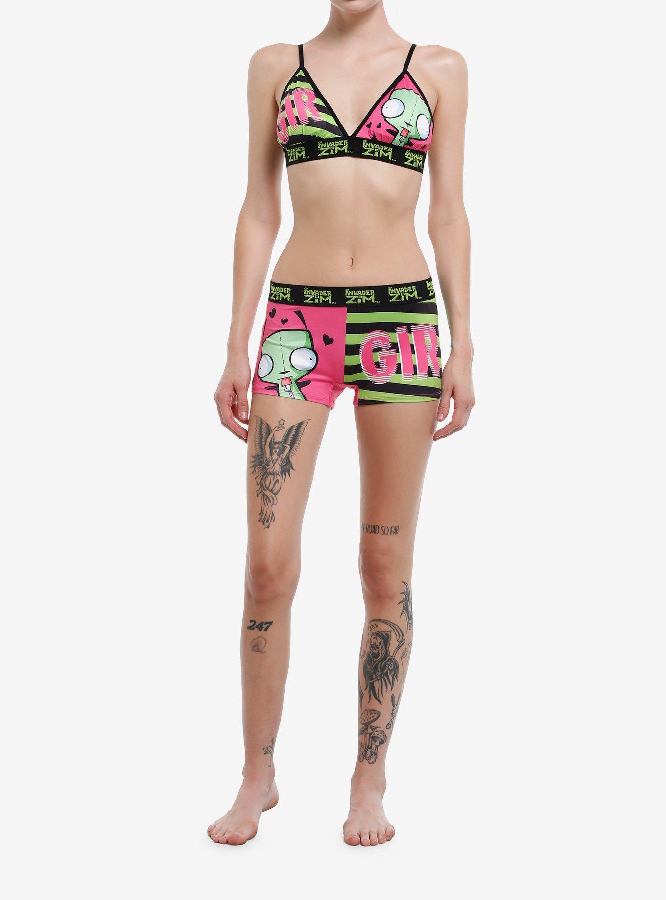 Invader Zim GIR Stripe Bra & Boyshort Panty Set, , hi-res