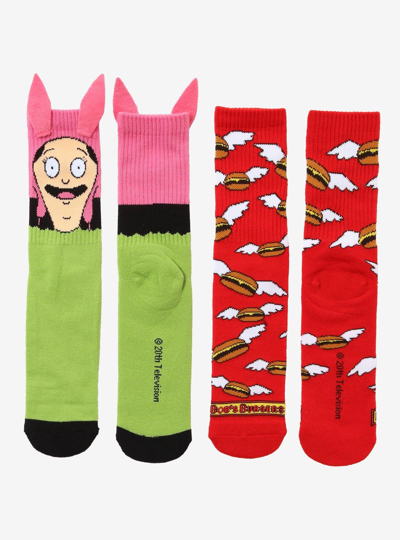 Bob's Burgers Louise & Burger Crew Socks 2 Pair, , hi-res