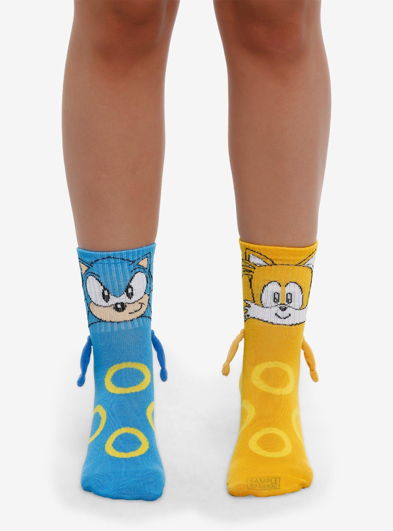 Sonic The Hedgehog Sonic & Tails Magnetic Arms Mismatch Crew Socks, , hi-res