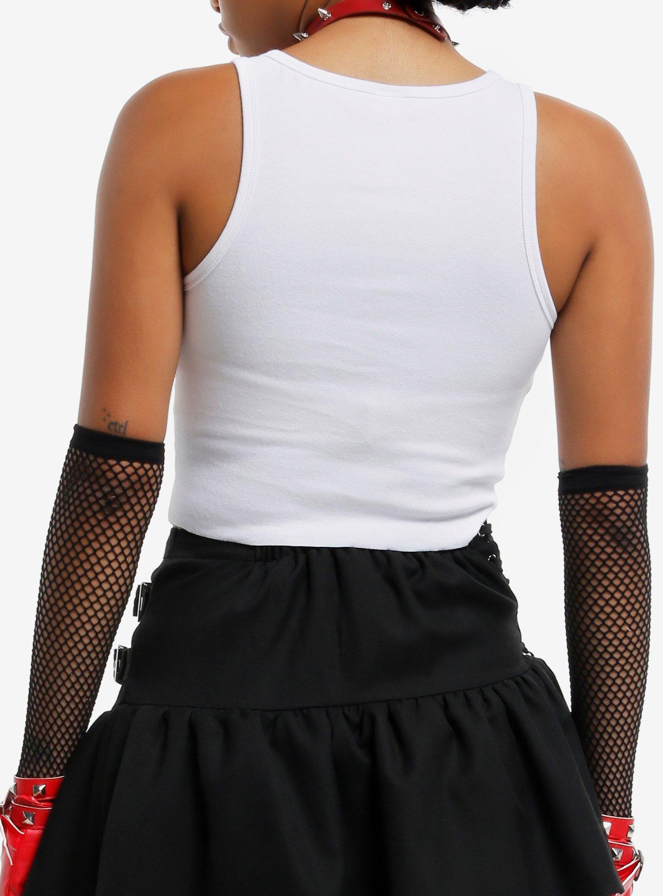 Punk Rabbit Hurt Feelings Girls Crop Tank Top, BLACK, alternate