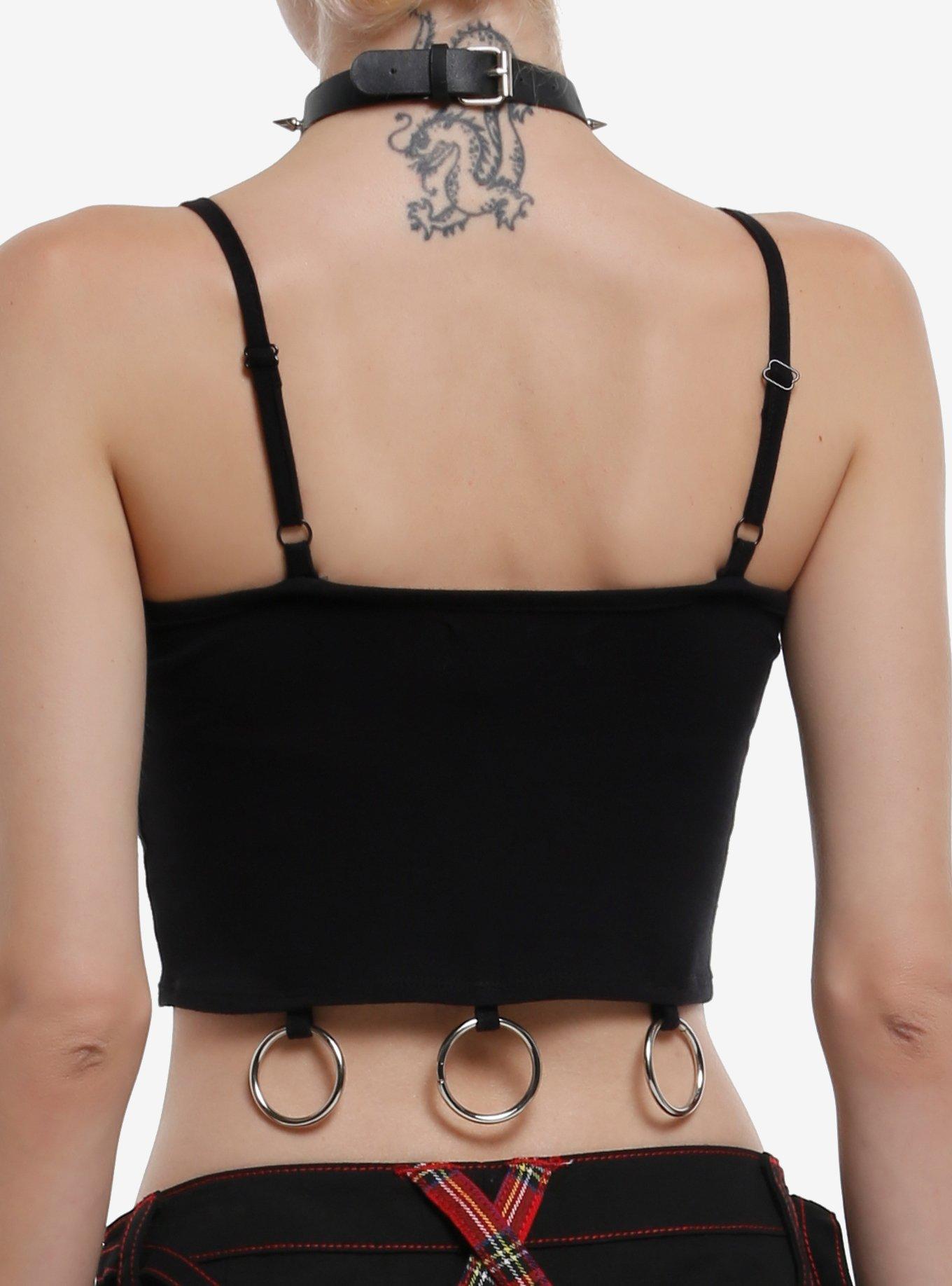 Nobody Cares Bunny O-Ring Crop Cami, RED, alternate