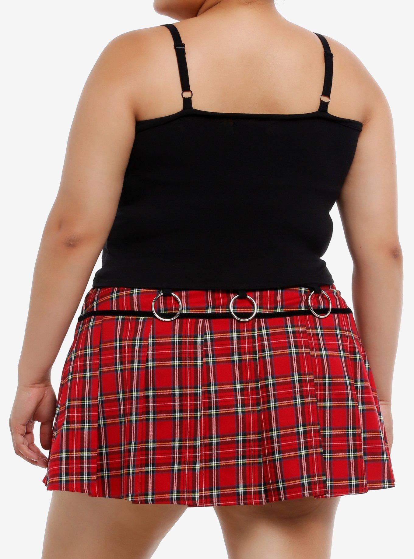 Nobody Cares Bunny O-Ring Crop Cami Plus Size, RED, alternate