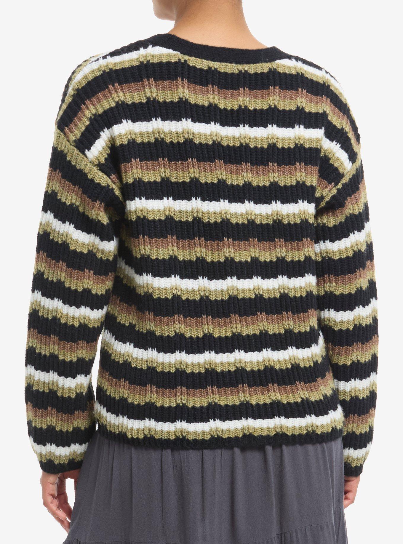 Sweet Society Earthy Brown & Green Girls Cardigan, , alternate