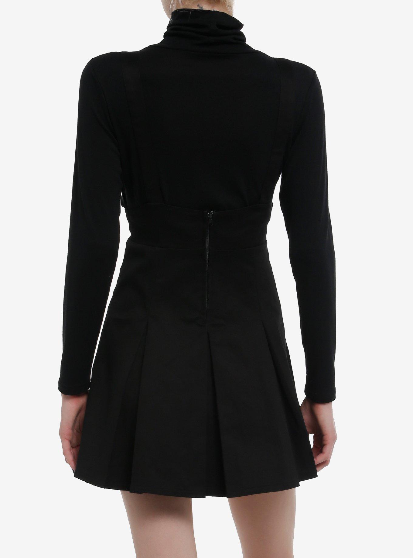Cosmic Aura Black Lace-Up Buckle Skirtall, BLACK, alternate