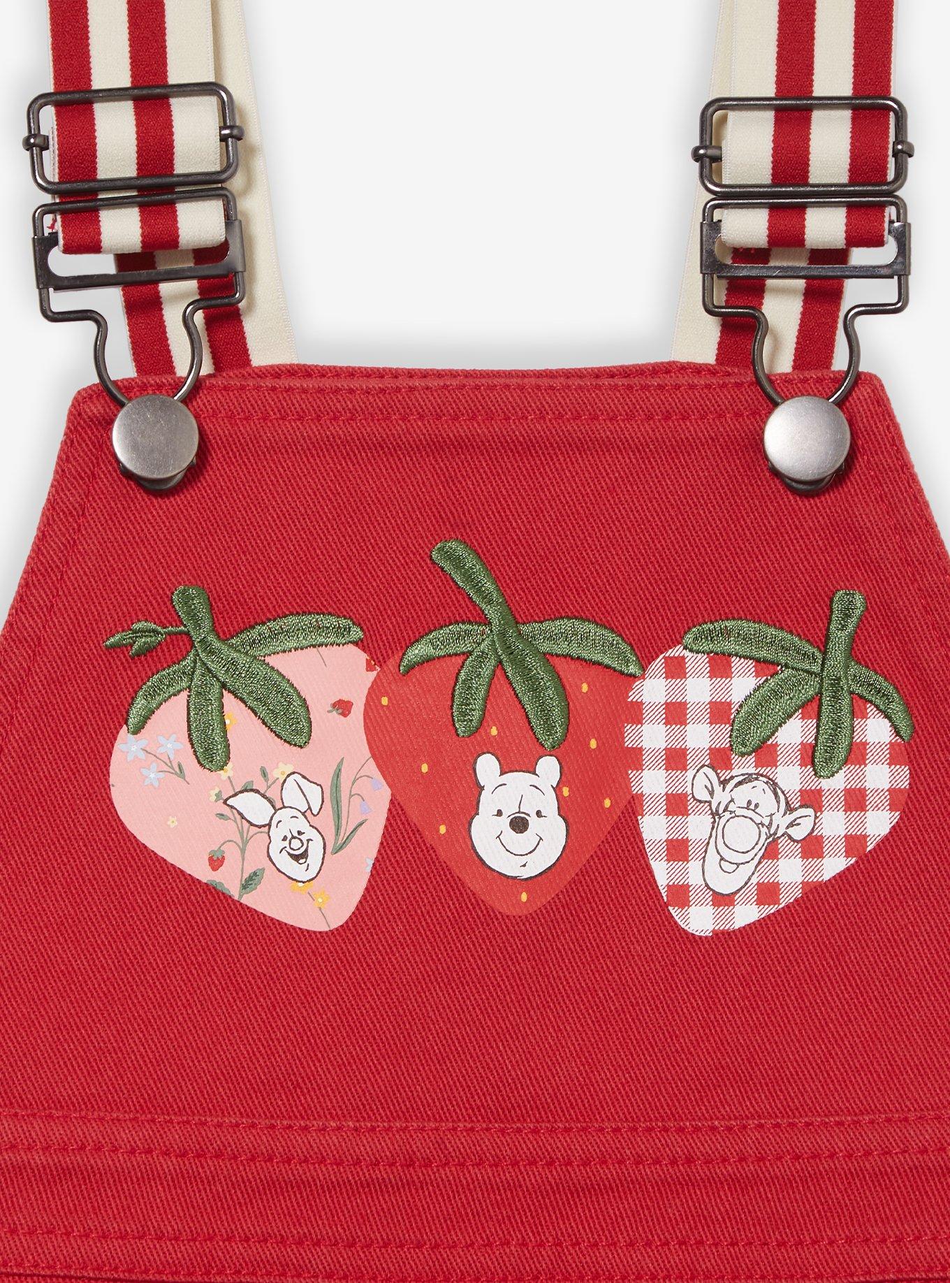Disney Winnie the Pooh Strawberry Denim Toddler Overall Dress — BoxLunch Exclusive, GREEN, alternate