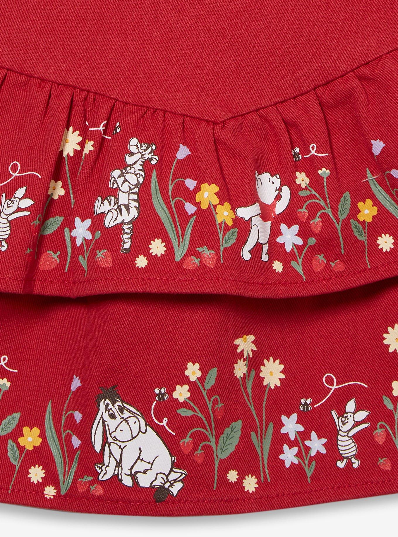 Disney Winnie the Pooh Strawberry Denim Toddler Overall Dress — BoxLunch Exclusive, GREEN, alternate