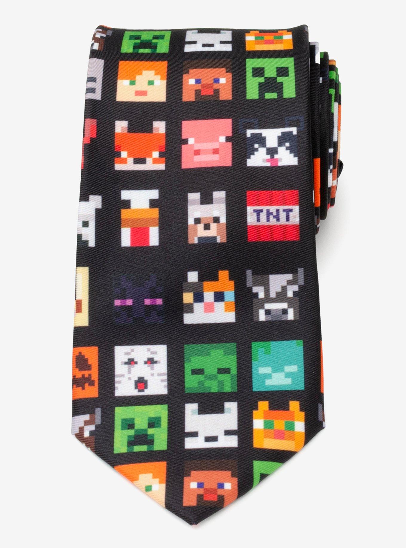Minecraft Character Black Men's Tie, , alternate
