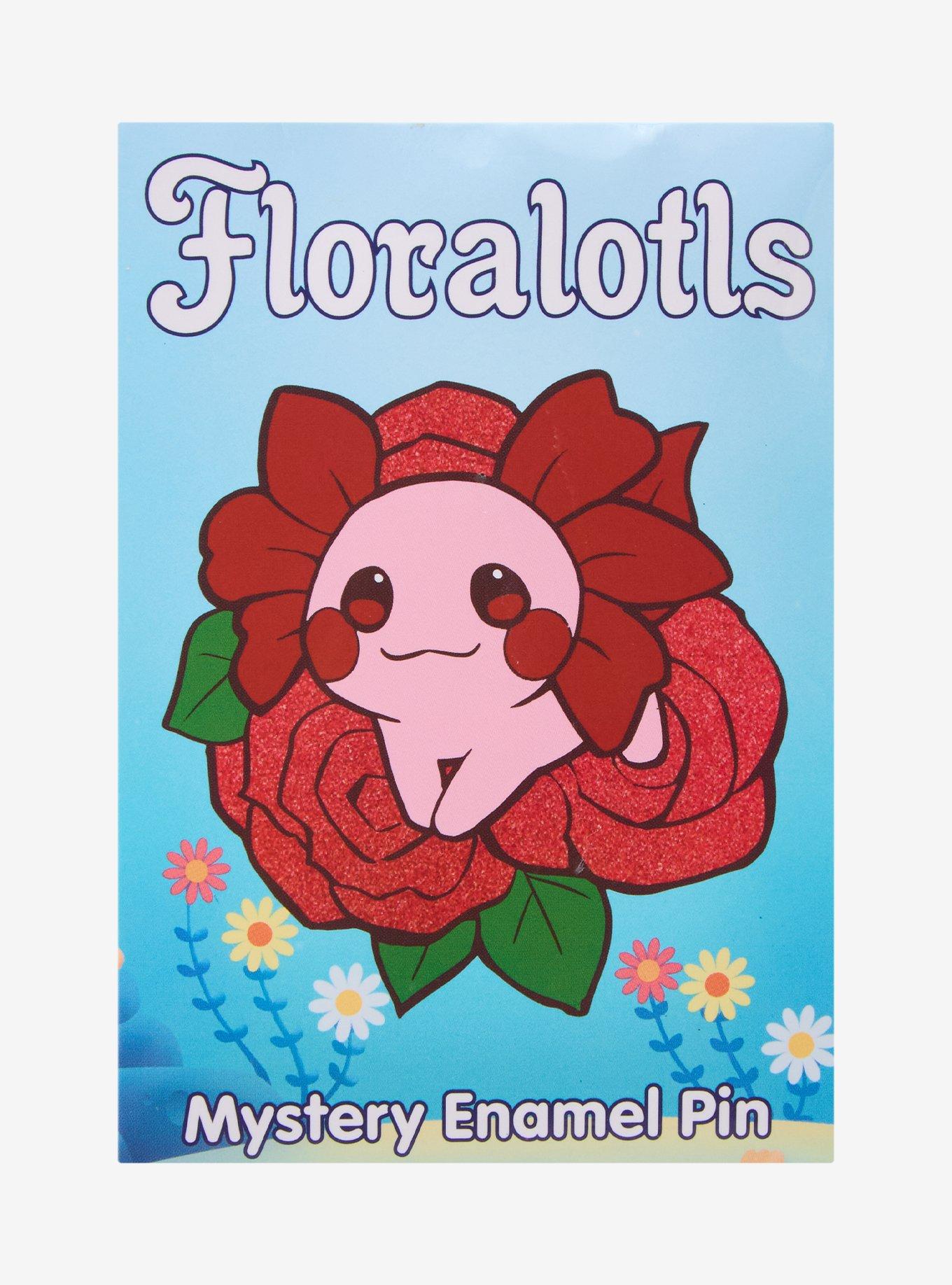 Axolotl Floral Blind Bag Glitter Enamel Pin — BoxLunch Exclusive, , hi-res