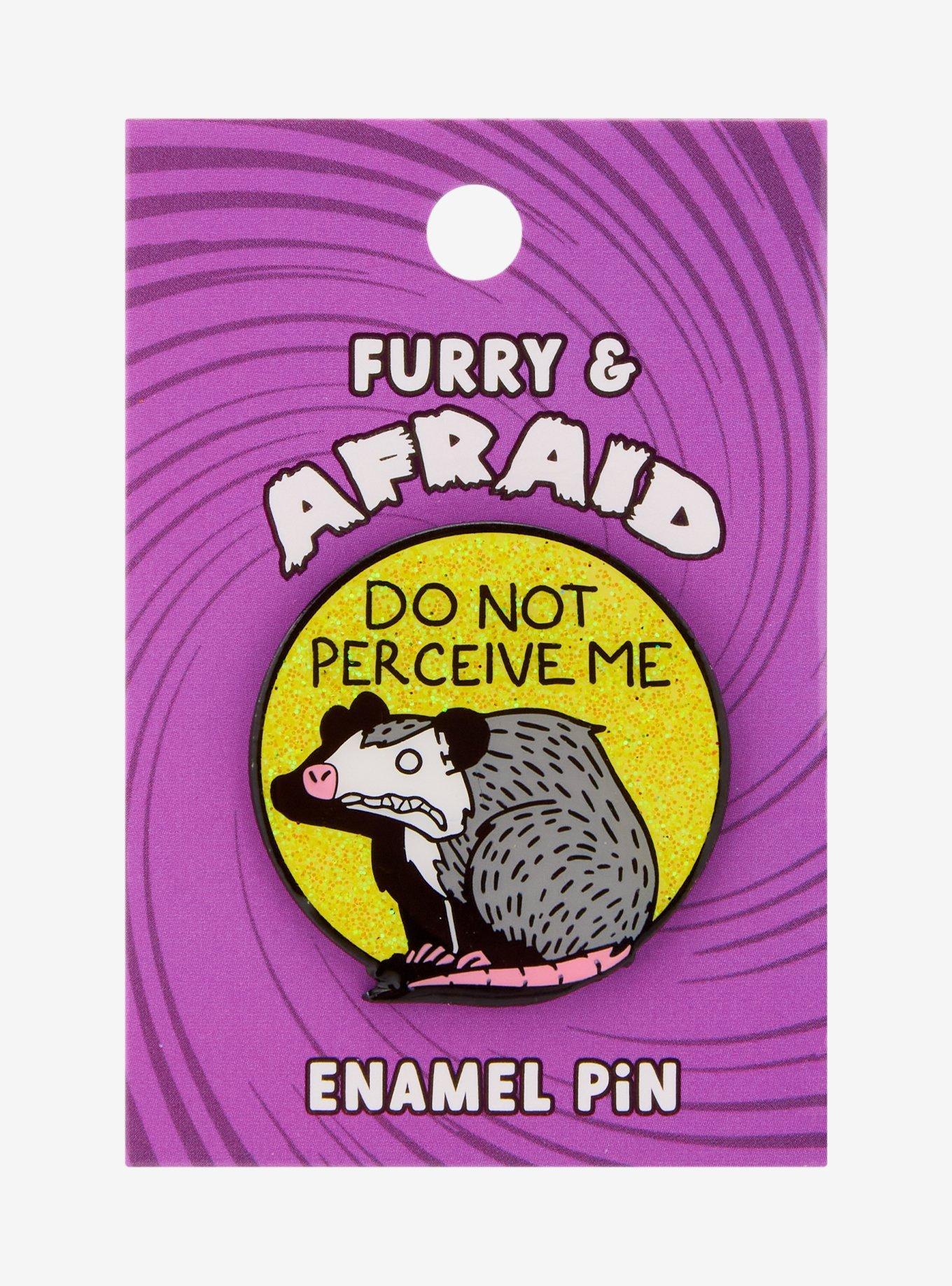 Possum Do Not Perceive Me Glitter Enamel Pin, , hi-res