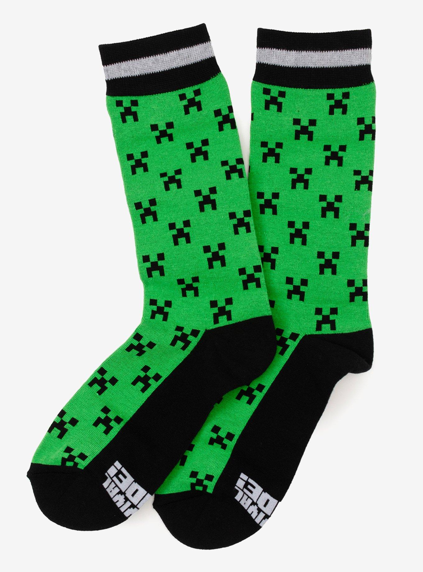 Minecraft Creeper Green Father & Son Sock Set, , alternate