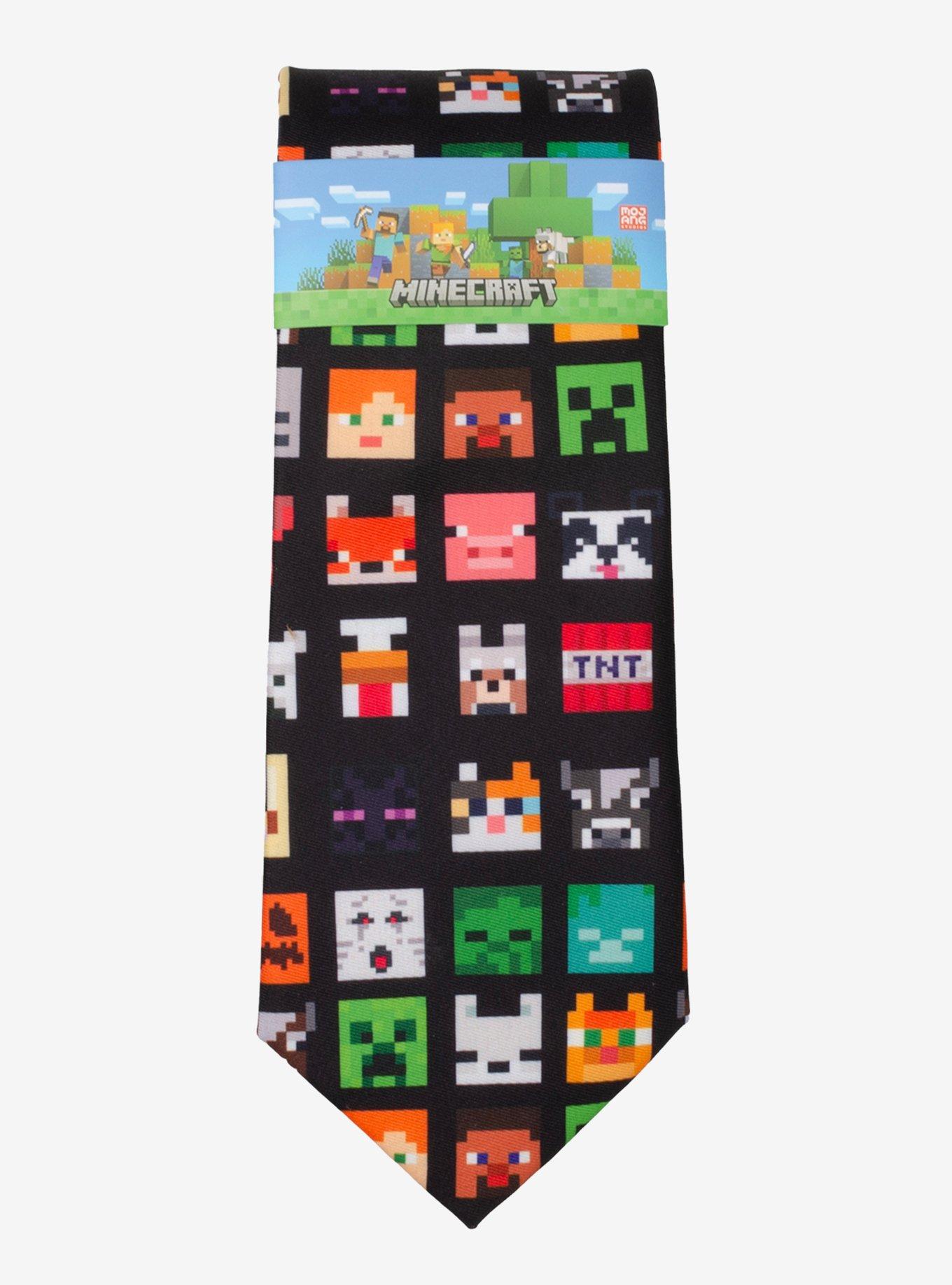 Minecraft Character Black Men's Tie, , alternate
