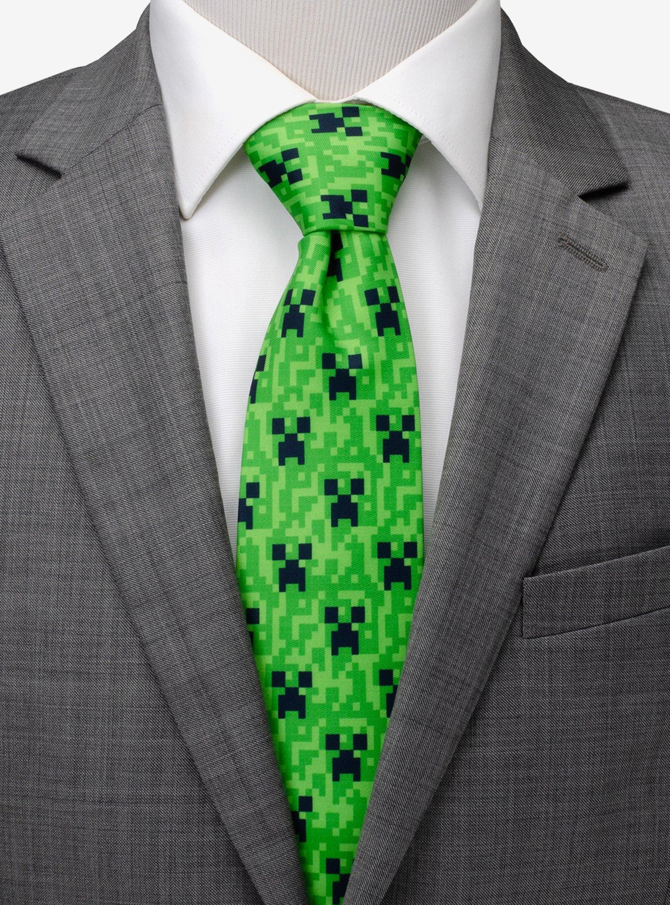 Minecraft Creeper Green Men's Tie, , alternate