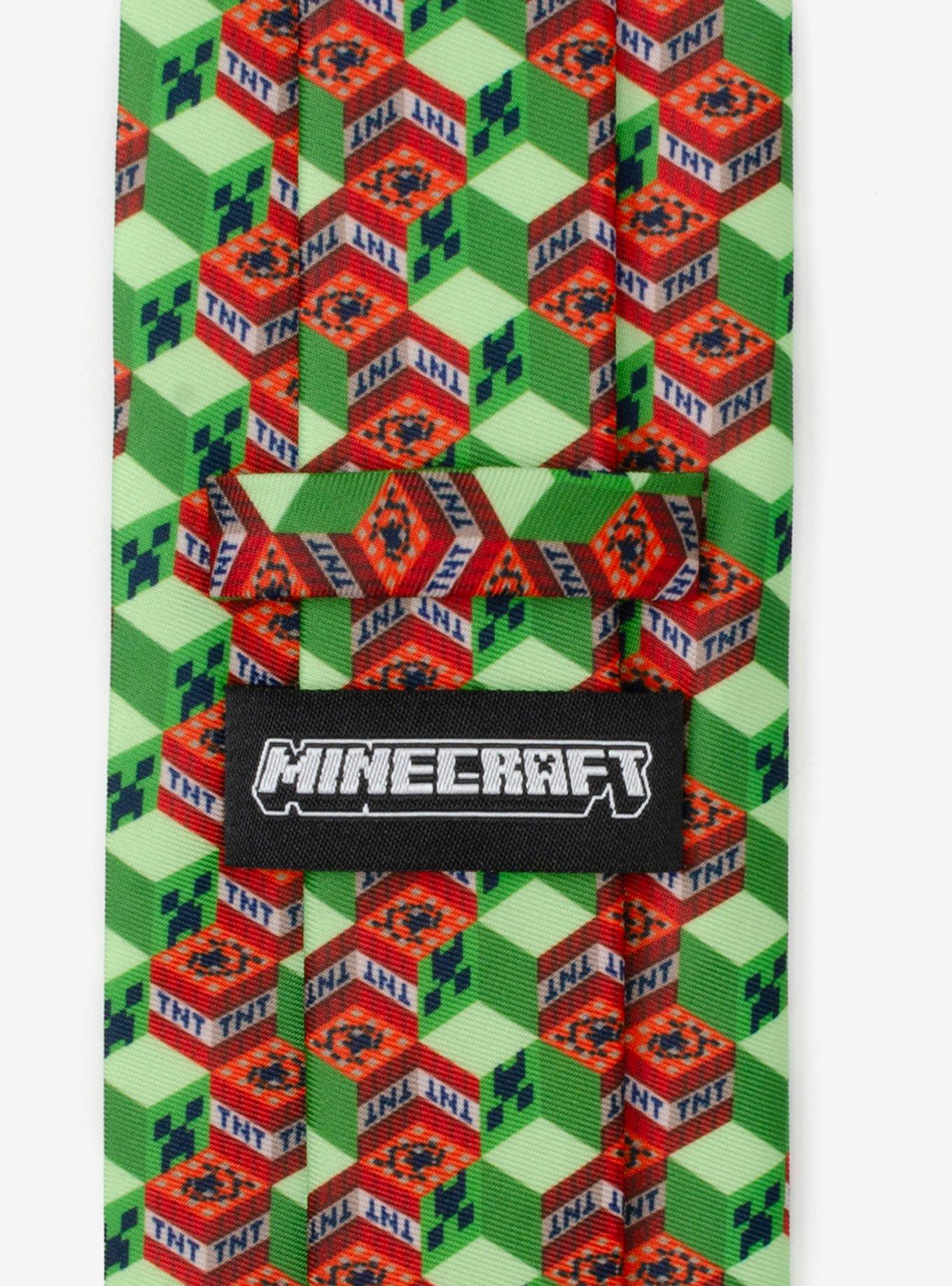 Minecraft Creeper TNT Isometric Green Men's Tie, , alternate