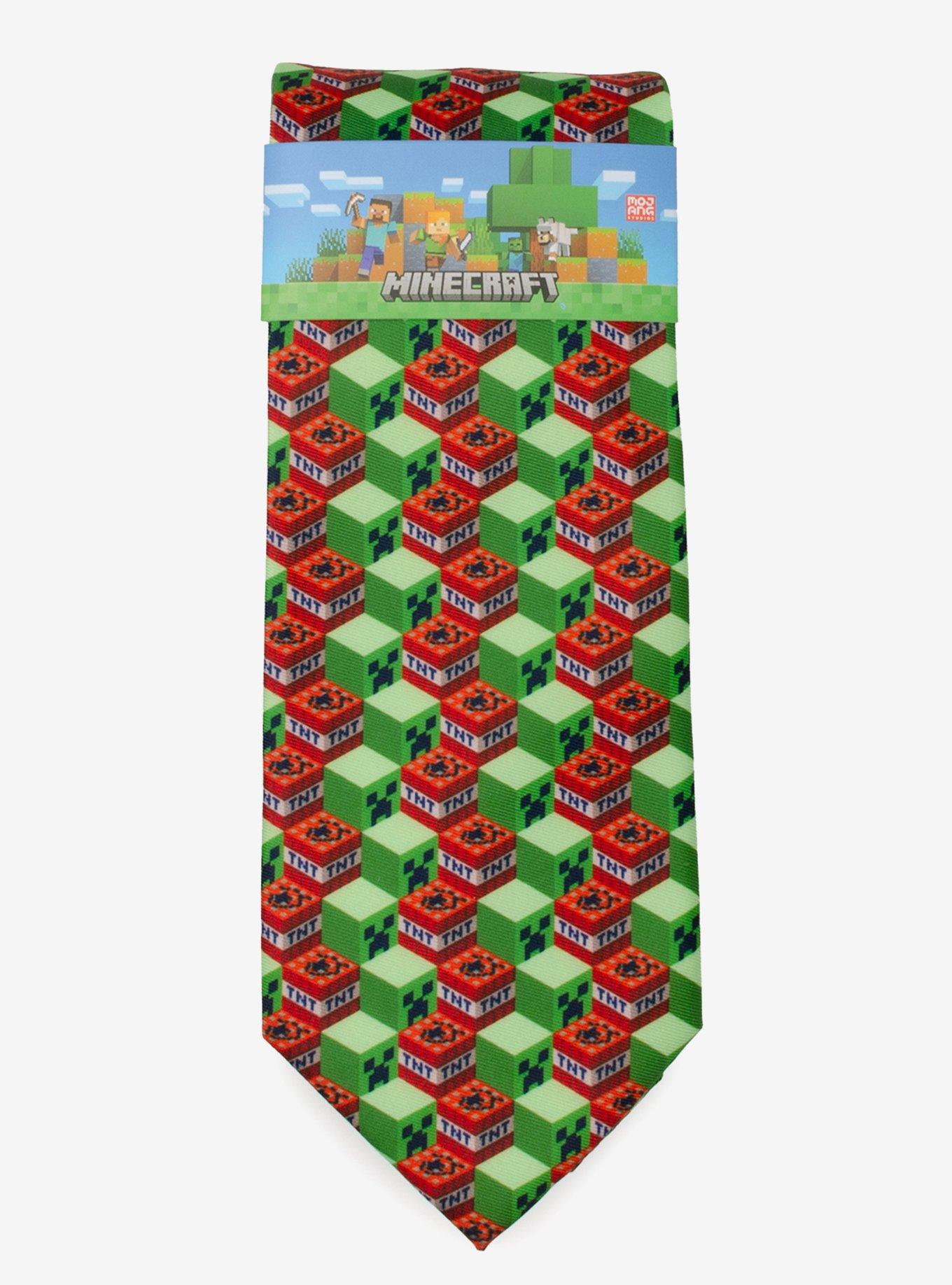 Minecraft Creeper TNT Isometric Green Men's Tie, , alternate