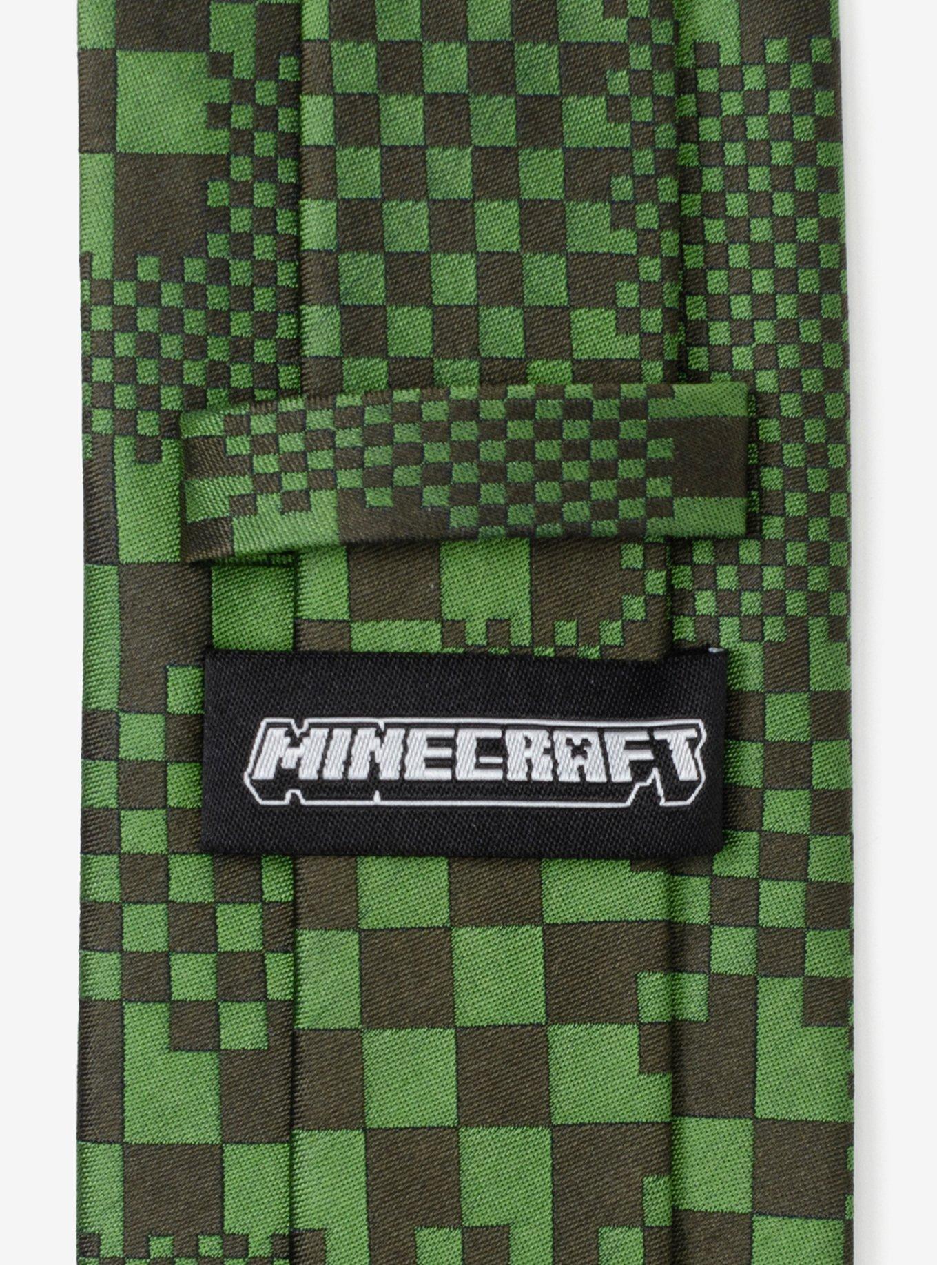 Minecraft Hidden Creeper Green Silk Men's Tie, , alternate