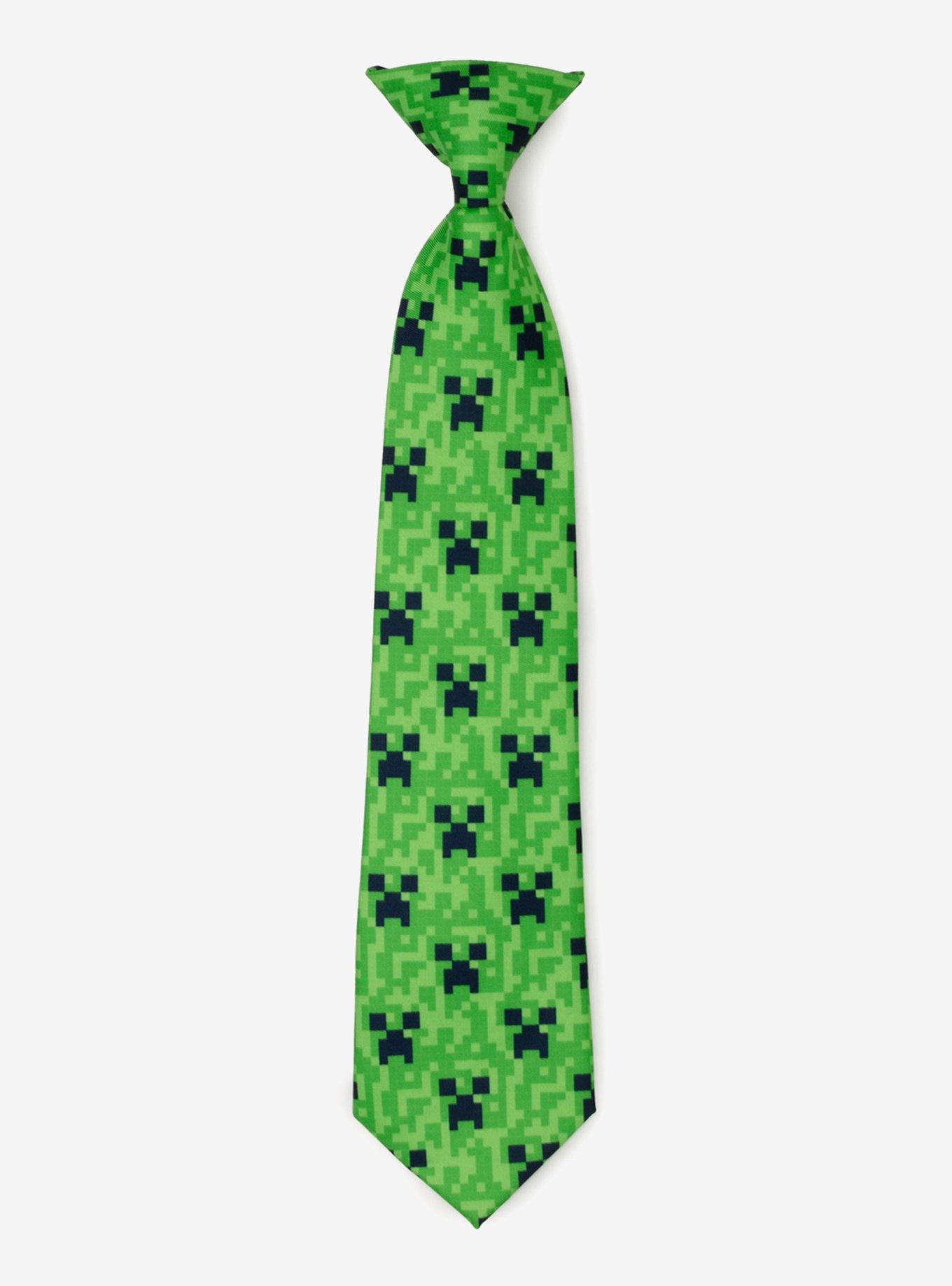 Minecraft Creeper Green Father & Son Tie Set, , alternate