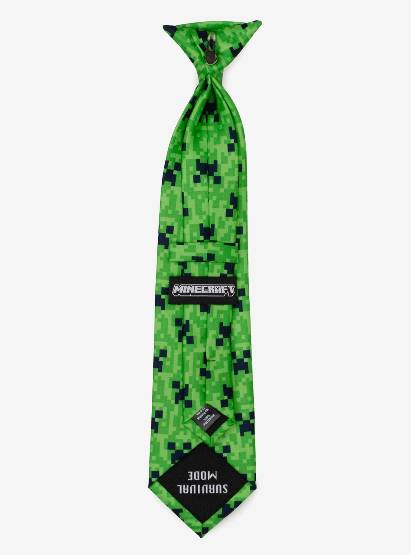 Minecraft Creeper Green Father & Son Tie Set, , alternate