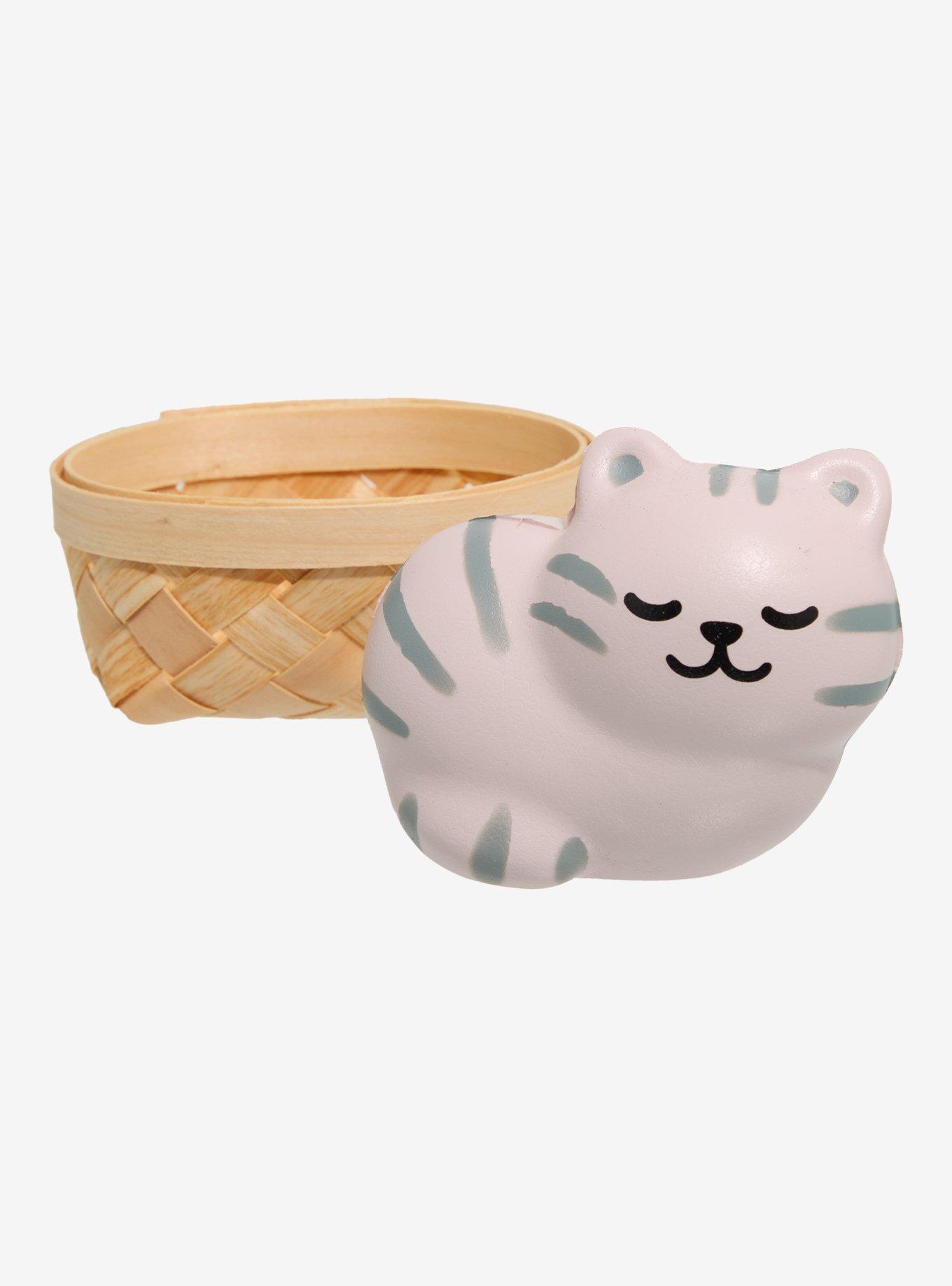 Sleepy Cat In Basket Squishy Toy, , hi-res