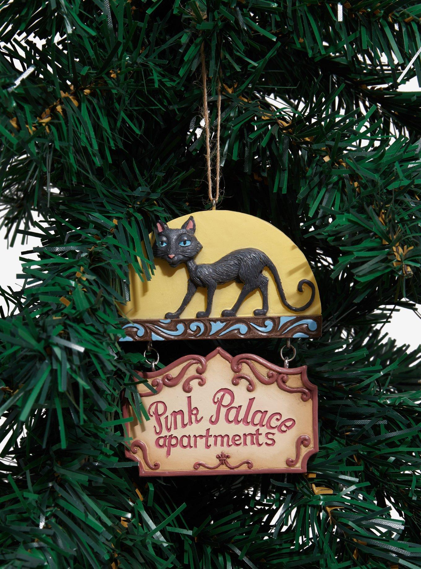 Jim Shore Coraline The Cat Pink Palace Apartments Sign Ornament, , hi-res