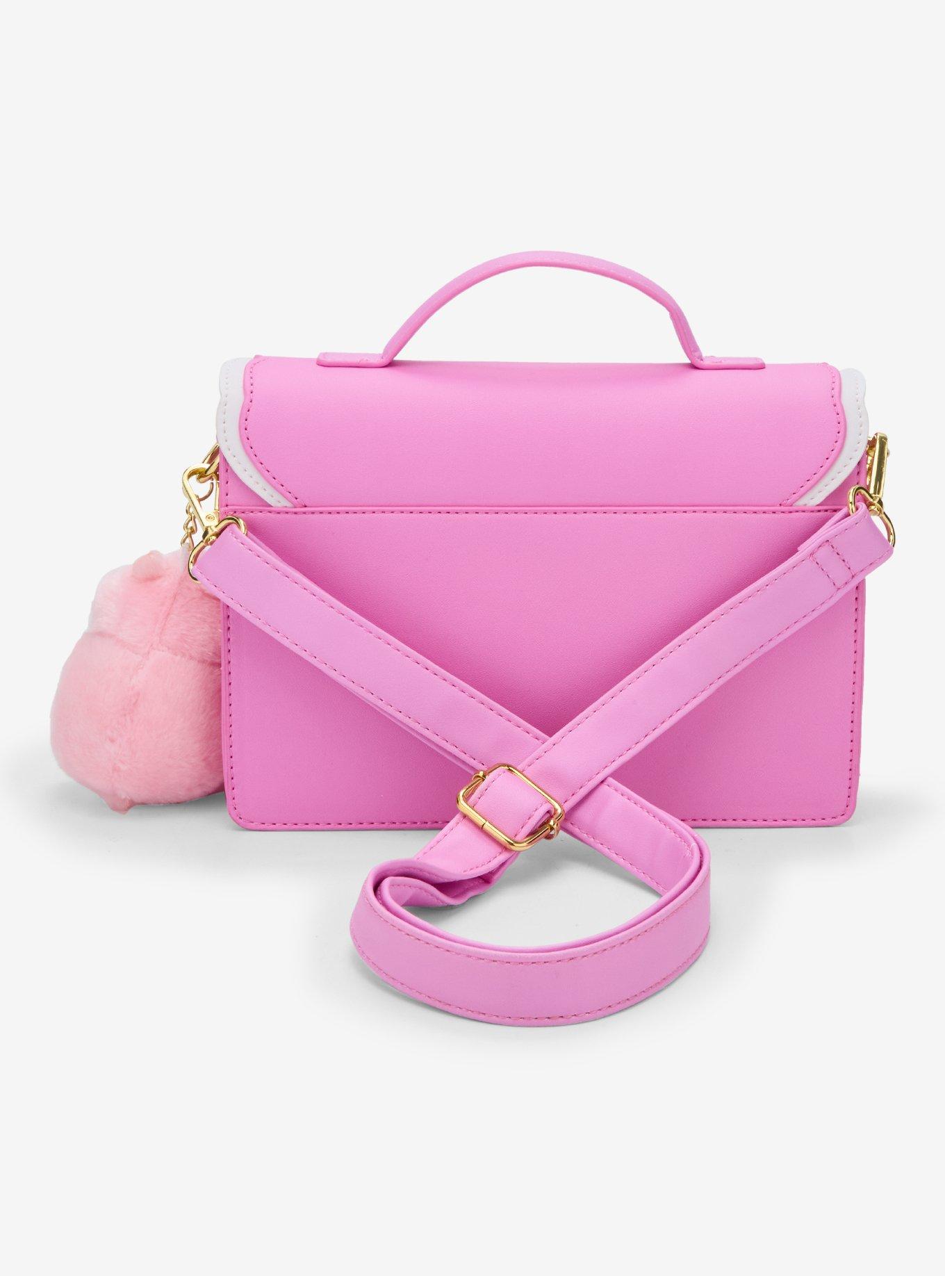 Kawaii Pink Ribbon Lolita Shoulder Bag With Plush Charm, , alternate