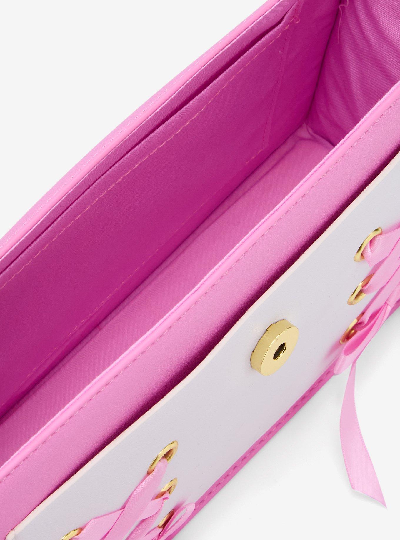 Kawaii Pink Ribbon Lolita Shoulder Bag With Plush Charm, , alternate