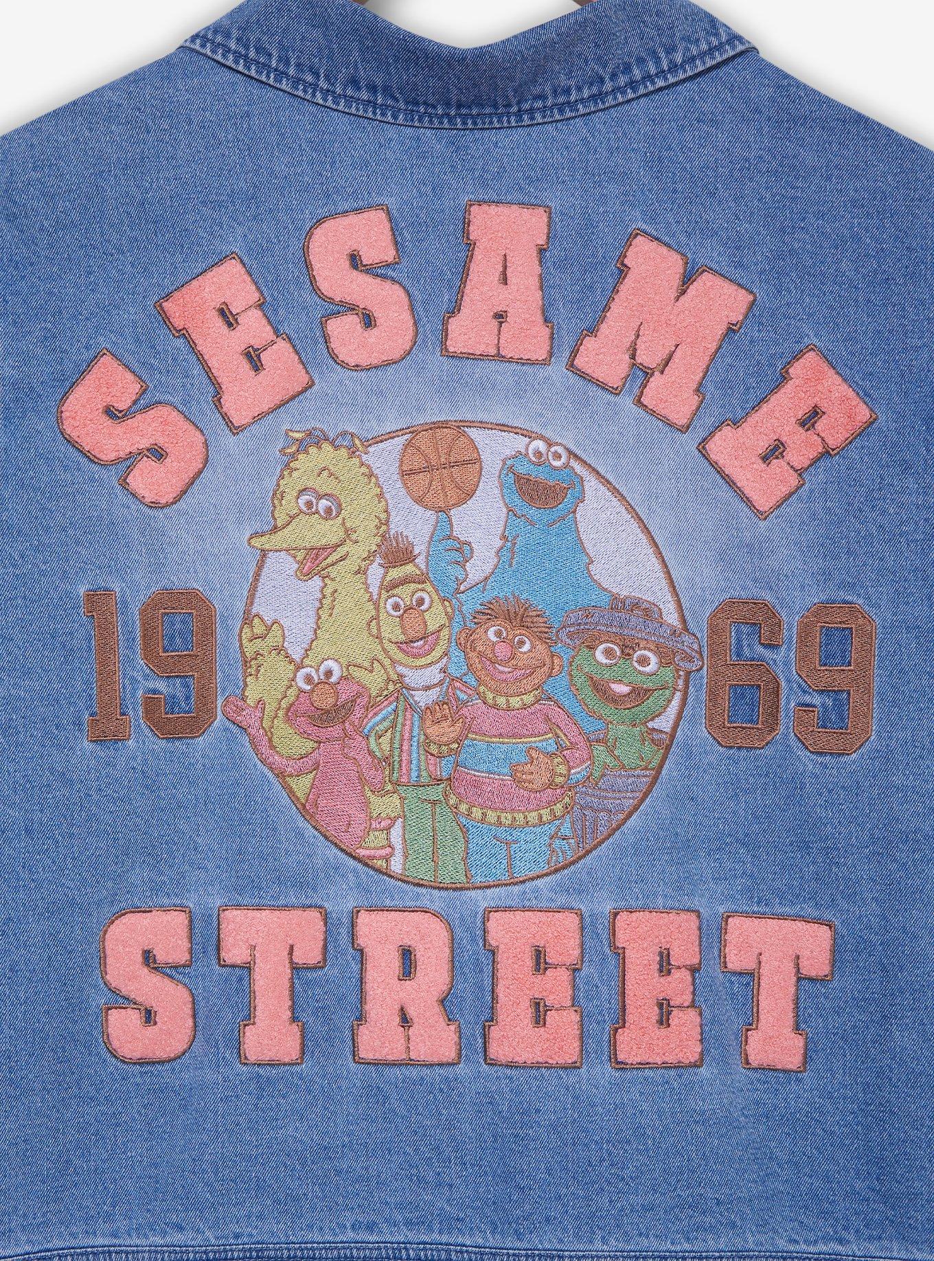 Sesame Street Team Sesame Women's Plus Size Denim Jacket &mdash; BoxLunch Exclusive, DENIM, alternate