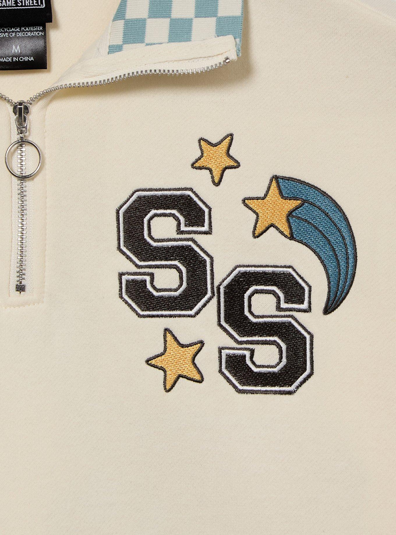 Sesame Street Women's Quarter Zip Crewneck — BoxLunch Exclusive, CREAM, alternate