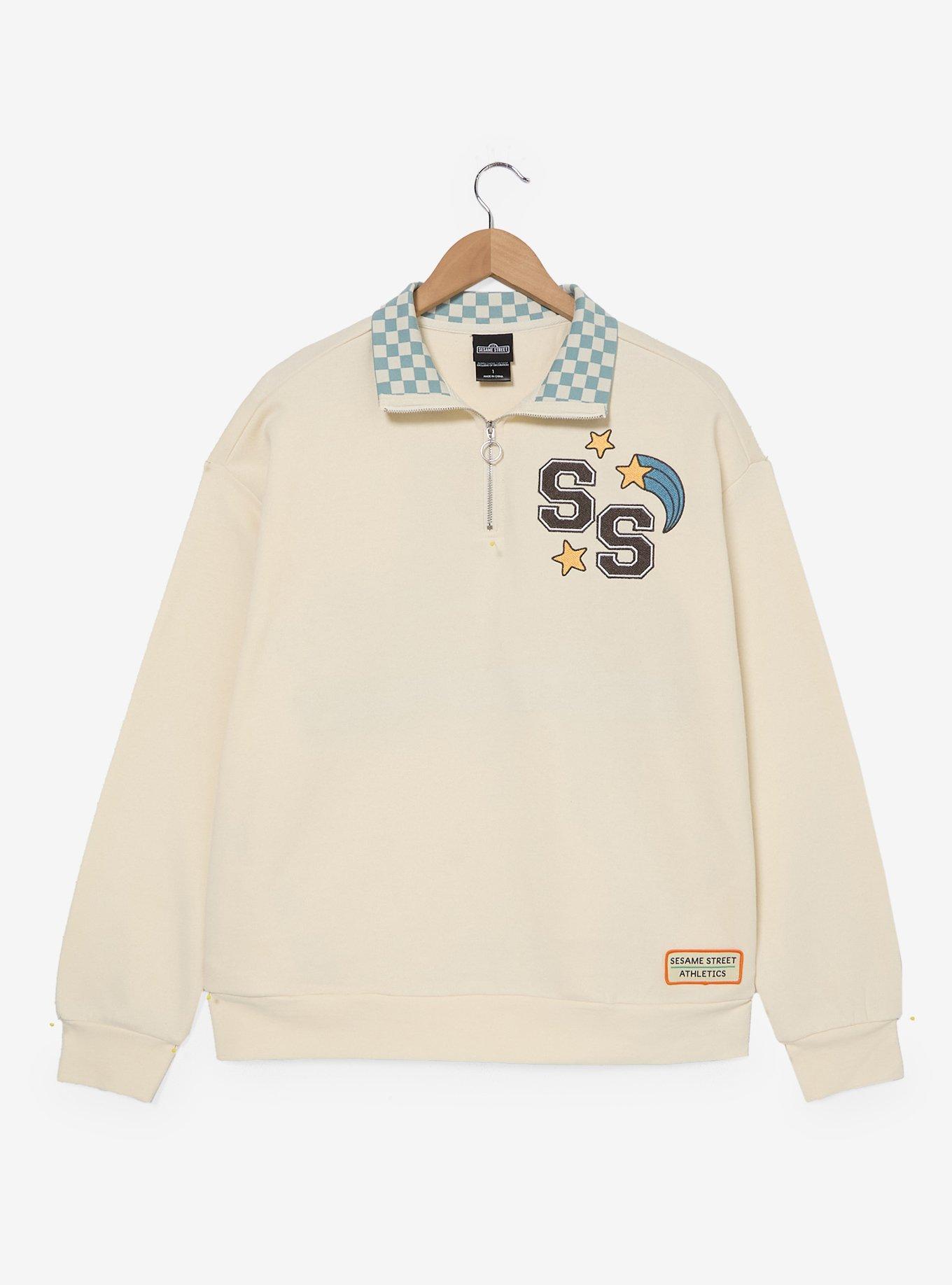 Sesame Street Women's Plus Size Quarter Zip Crewneck — BoxLunch Exclusive, , hi-res