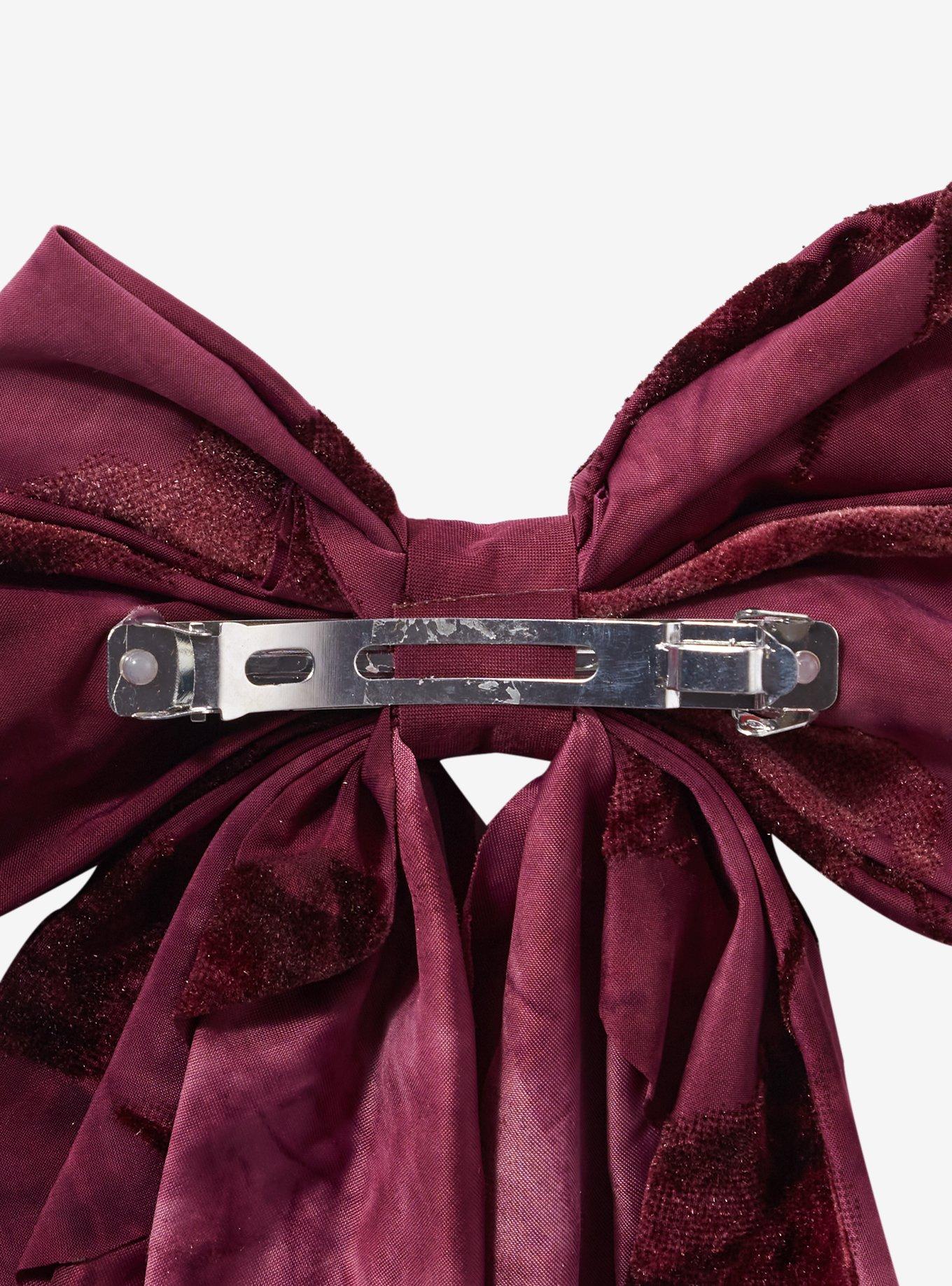 Cosmic Aura Burgundy Velvet Rose Hair Clip, , alternate