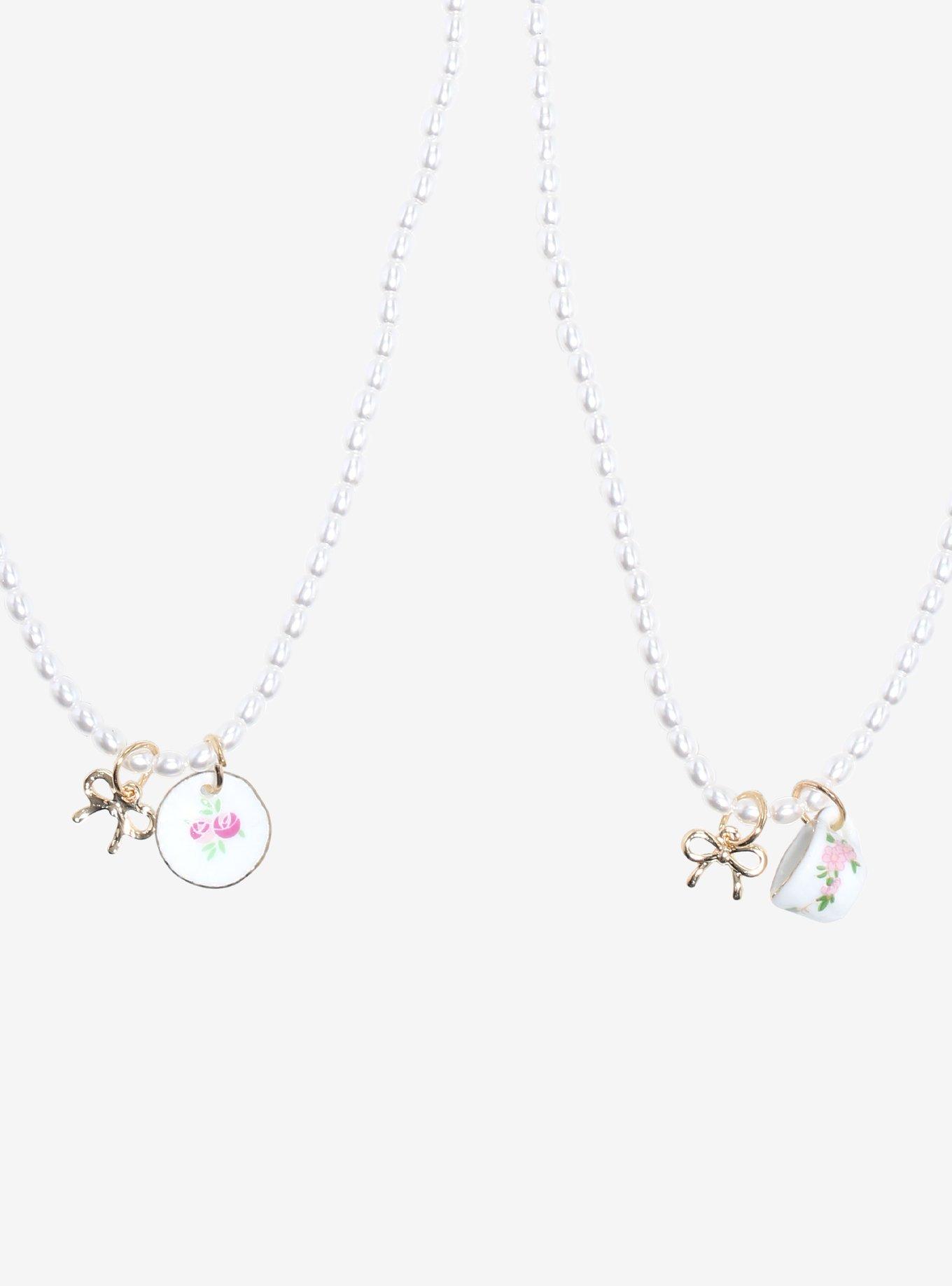 Thorn & Fable Tea Party Best Friend Necklace Set, , alternate